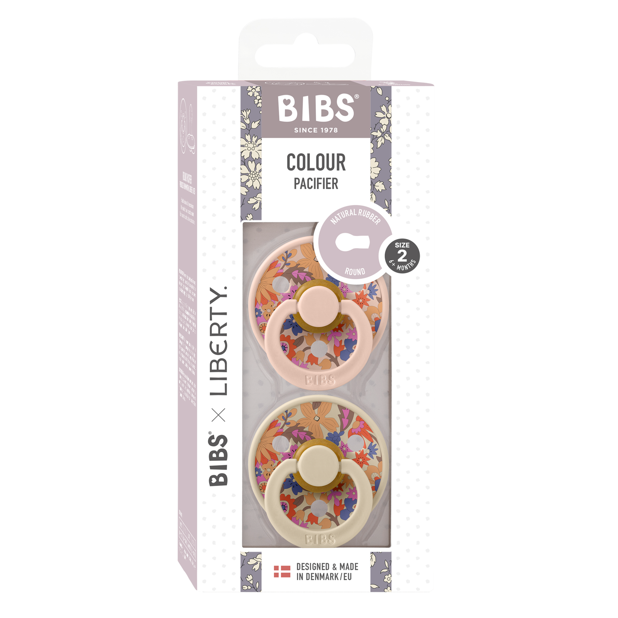 BIBS / LIBERTY COLOUR 2 PAK - JUNE BLOSSOM / BLUSH MIX