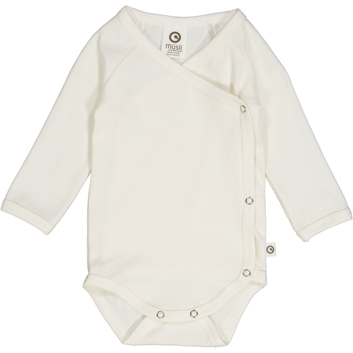 MÜSLI BY GREEN COTTON / RIB LS BODY NEWBORN – BALSAM CREAM