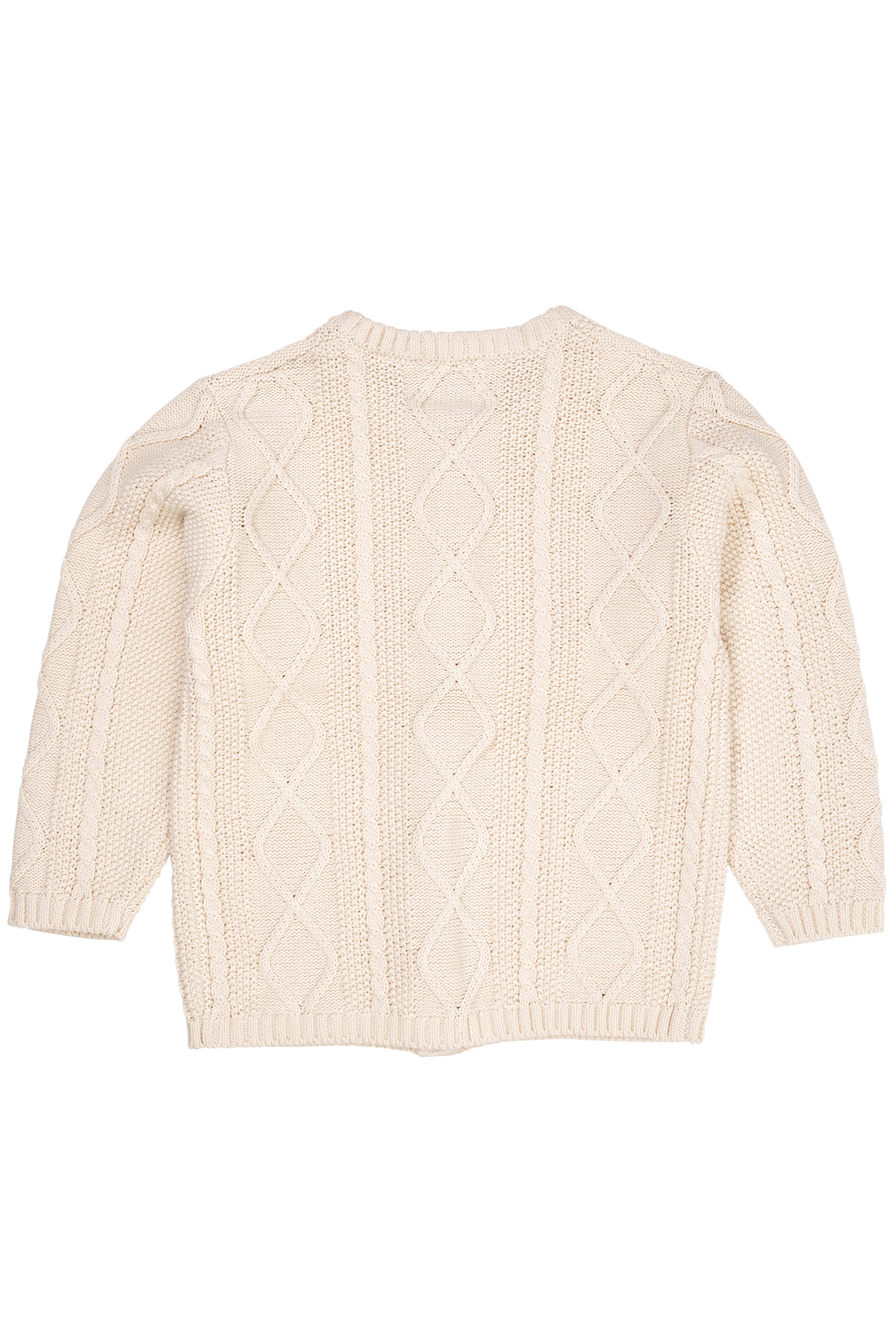 COPENHAGEN COLORS / KABELSTRIKKET CARDIGAN - CREAM