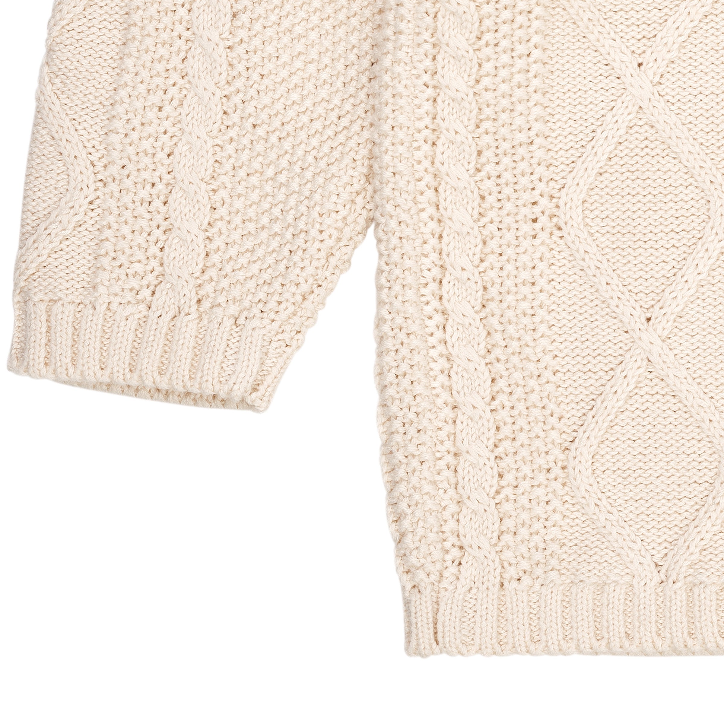 COPENHAGEN COLORS / KABELSTRIKKET CARDIGAN - CREAM