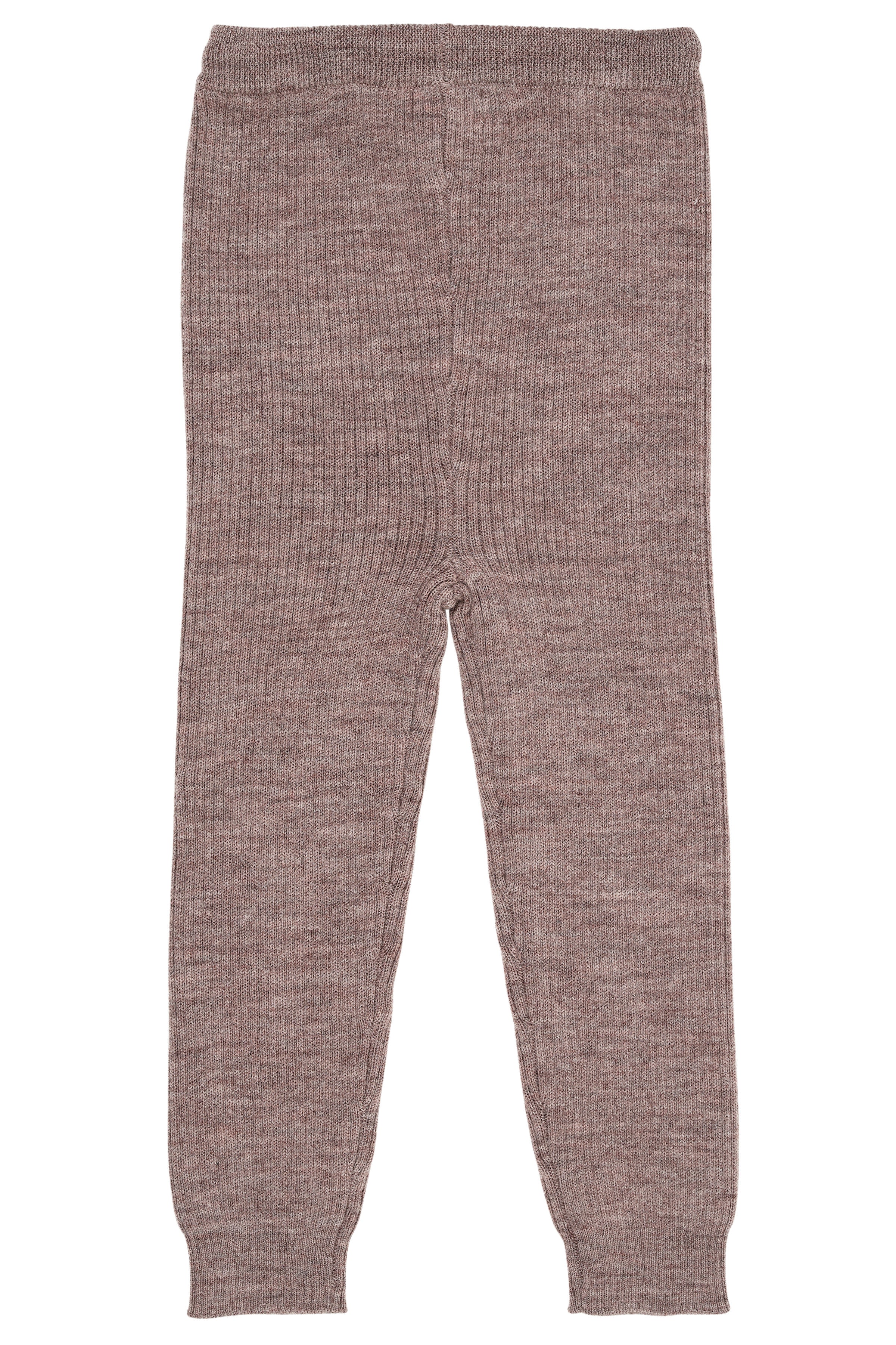 COPENHAGEN COLORS / KLASSISK MERINO RIB LEGGINGS M. BINDEBÅND - NATURAL MELANGE