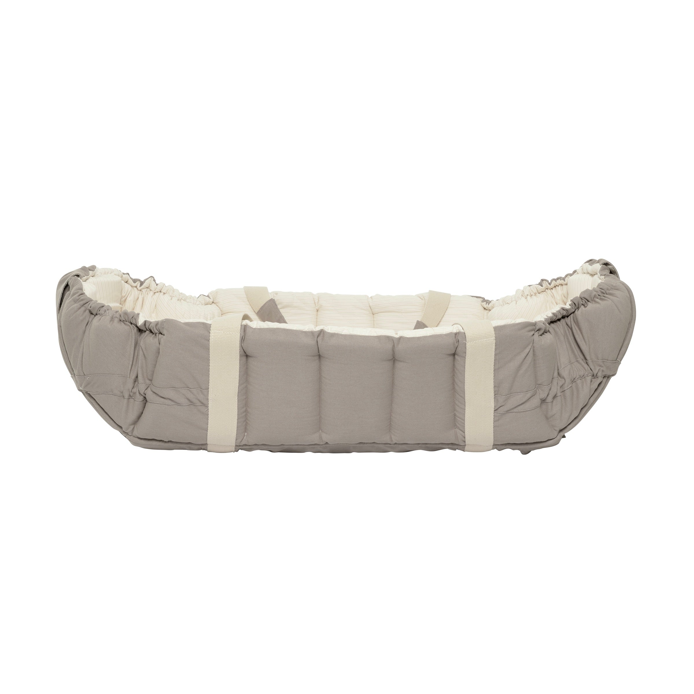 ØKOLOGISK BABYLIFT OG LEGETÆPPE - DARK GREY W. CREAM SOLID STRIPE