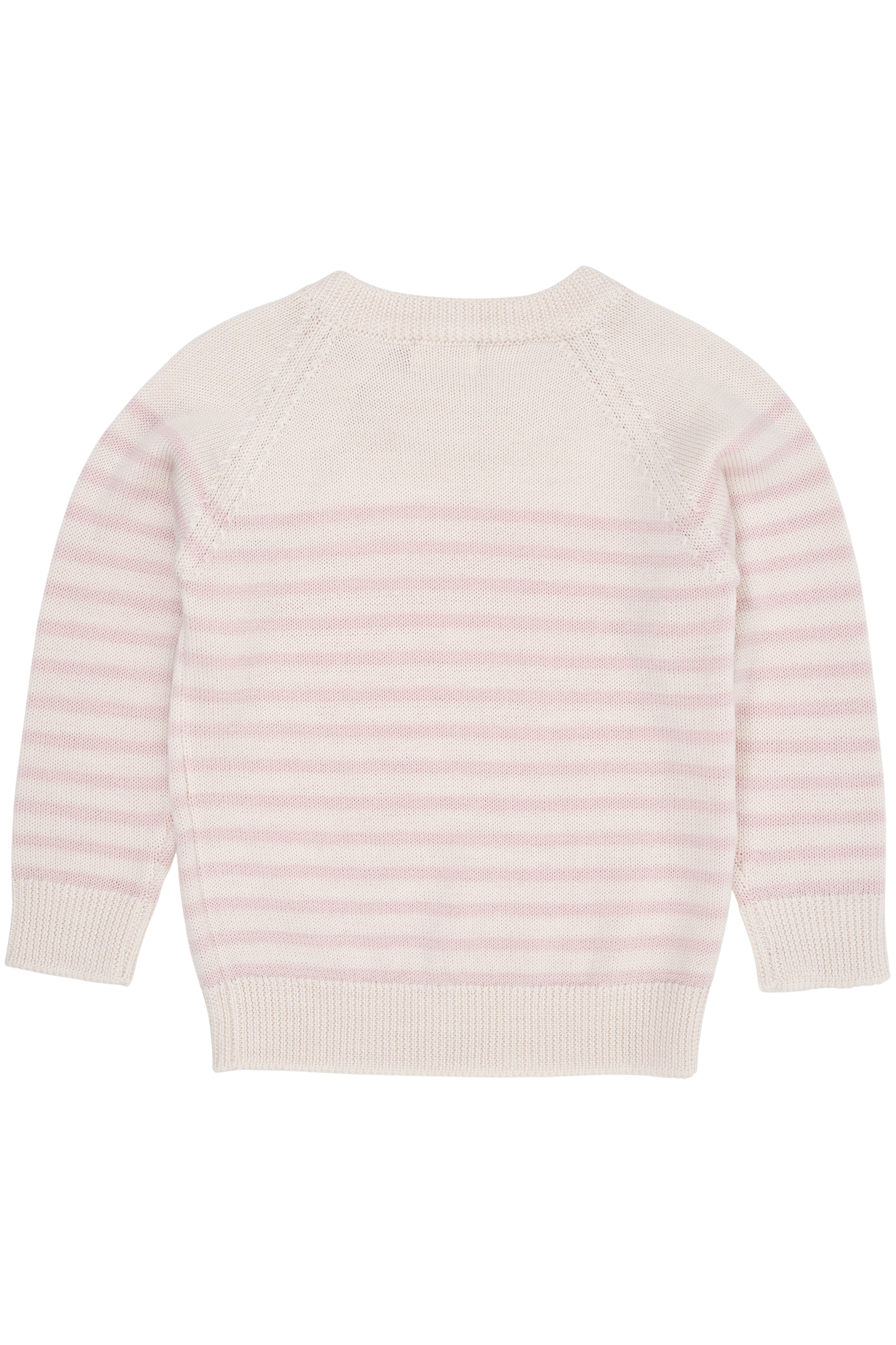 COPENHAGEN COLORS / MERINO CLASSIC STRIPED PULLOVER - CREAM/DUST - ROSE STRIPE