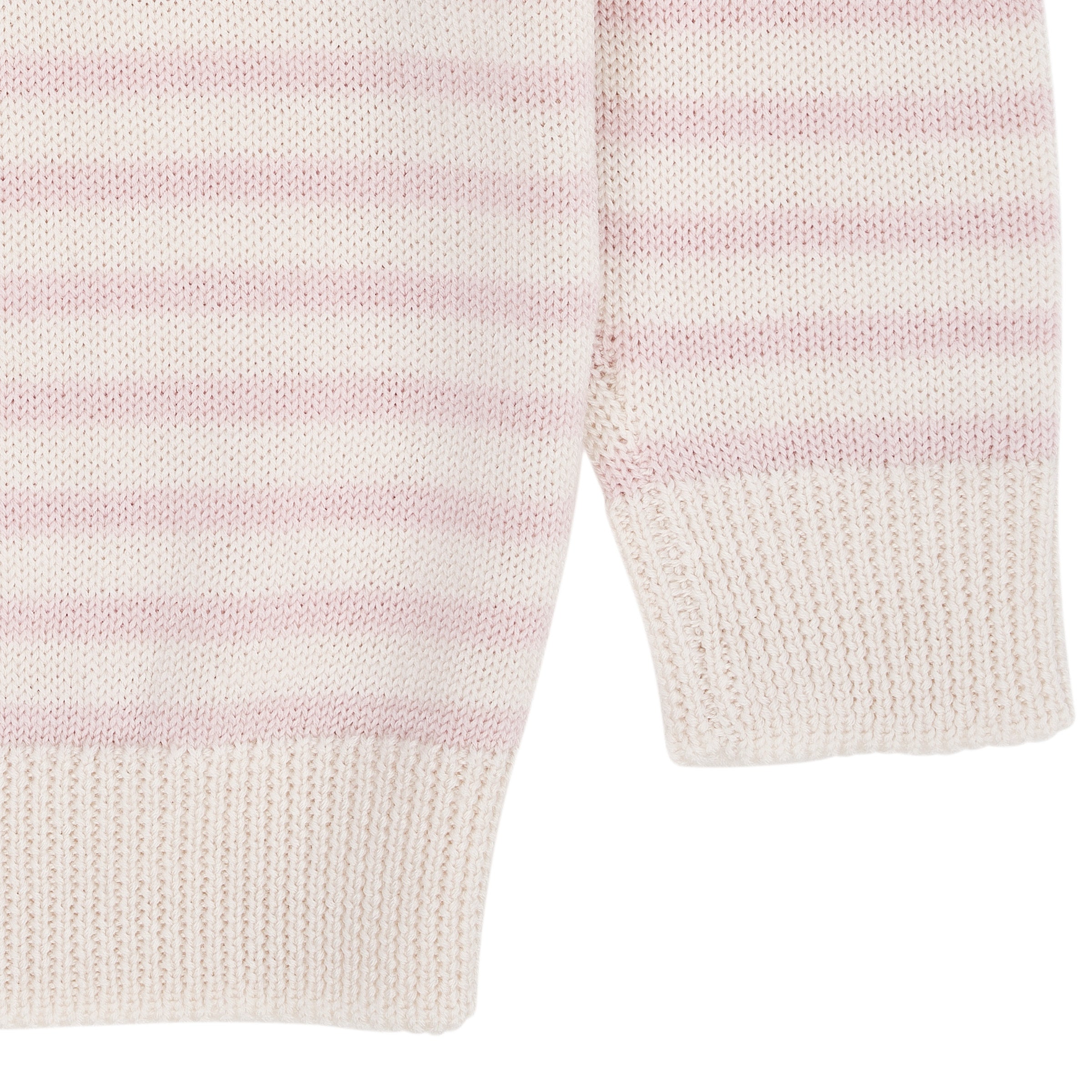 COPENHAGEN COLORS / MERINO CLASSIC STRIPED PULLOVER - CREAM/DUST - ROSE STRIPE