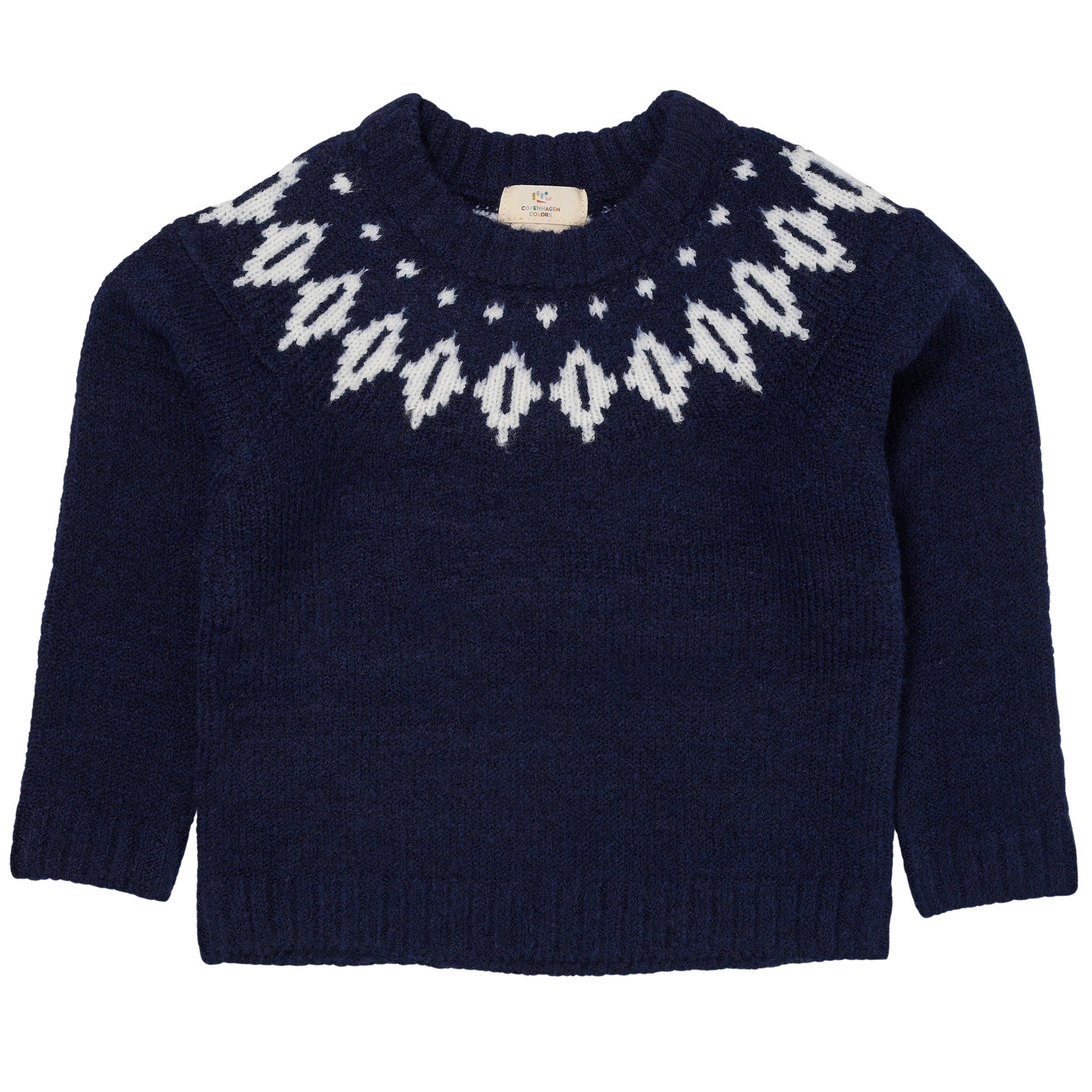 COPENHAGEN COLORS / ISLANDSK ULD SWEATER  - NAVY/CREME COMBI - Mini Monde Copenhagen