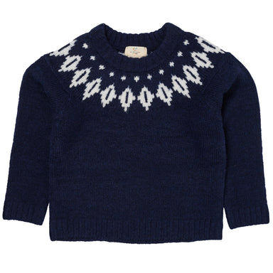 COPENHAGEN COLORS / ISLANDSK ULD SWEATER  - NAVY/CREME COMBI - Mini Monde Copenhagen