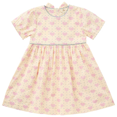 COPENHAGEN COLORS / KJOLE MED PUF ÆRMER - HJERTER - Mini Monde Copenhagen