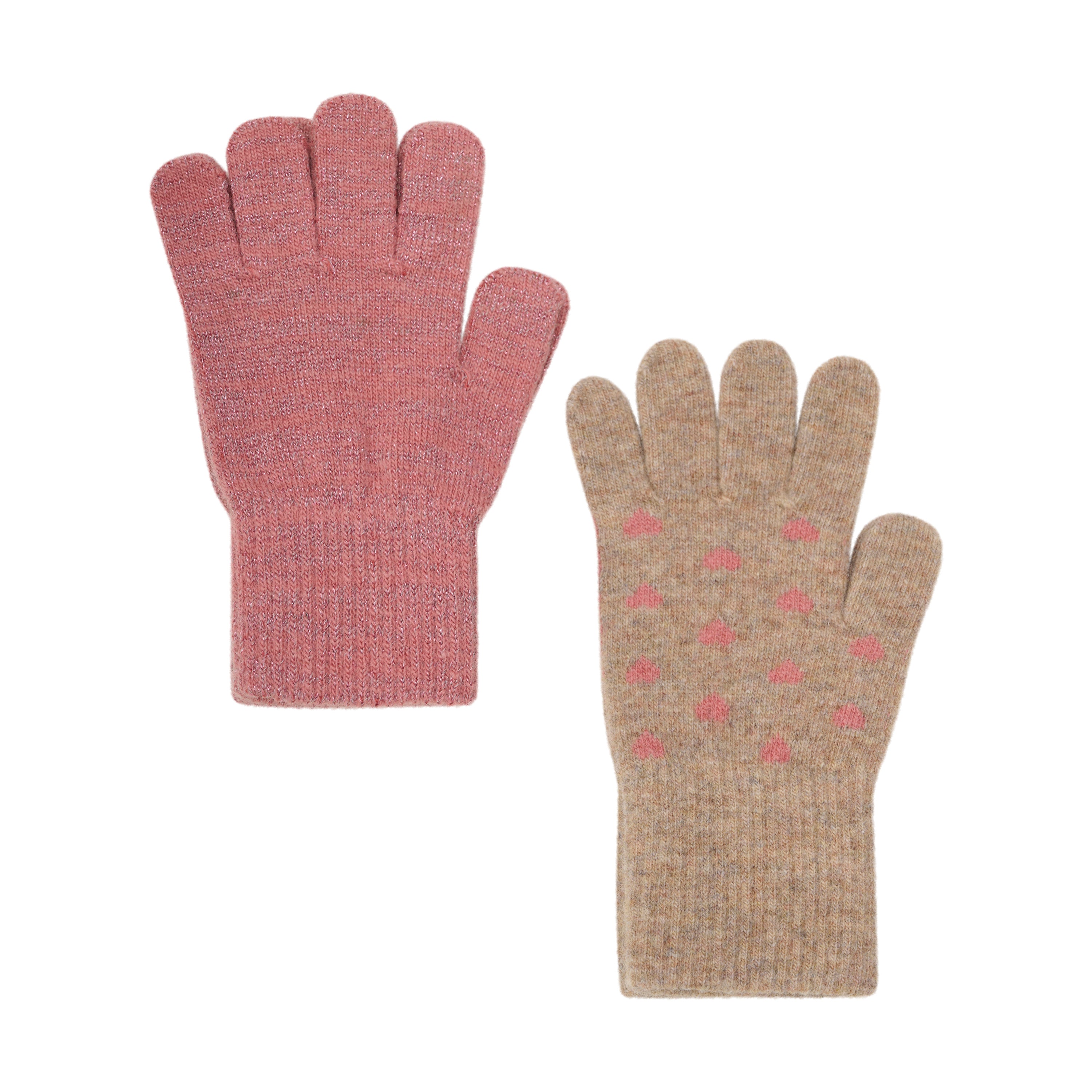 CeLaVi - 2-PAK MAGIC STRIKKEDE FINGERVANTER - BRICK DUST