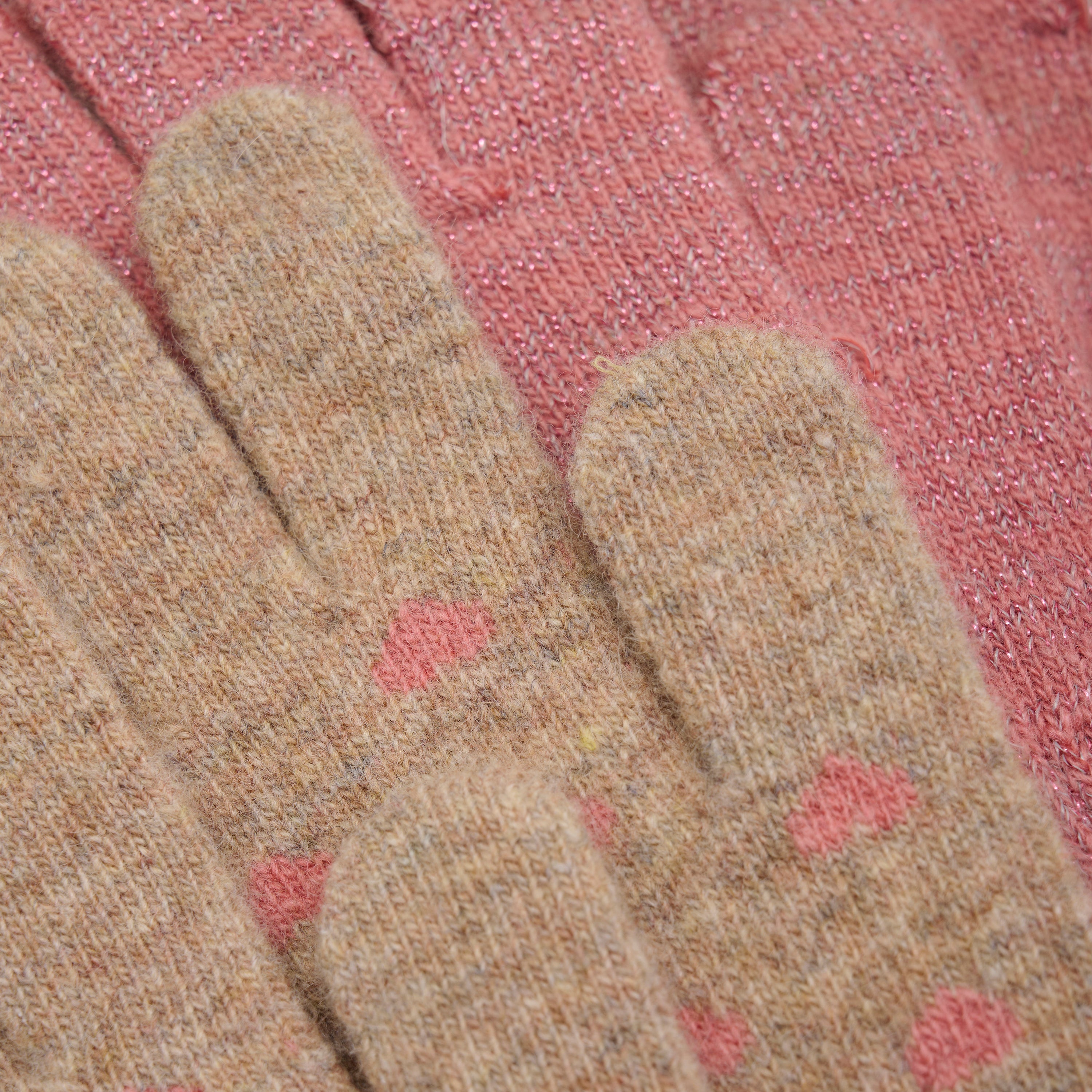 CeLaVi - 2-PAK MAGIC STRIKKEDE FINGERVANTER - BRICK DUST