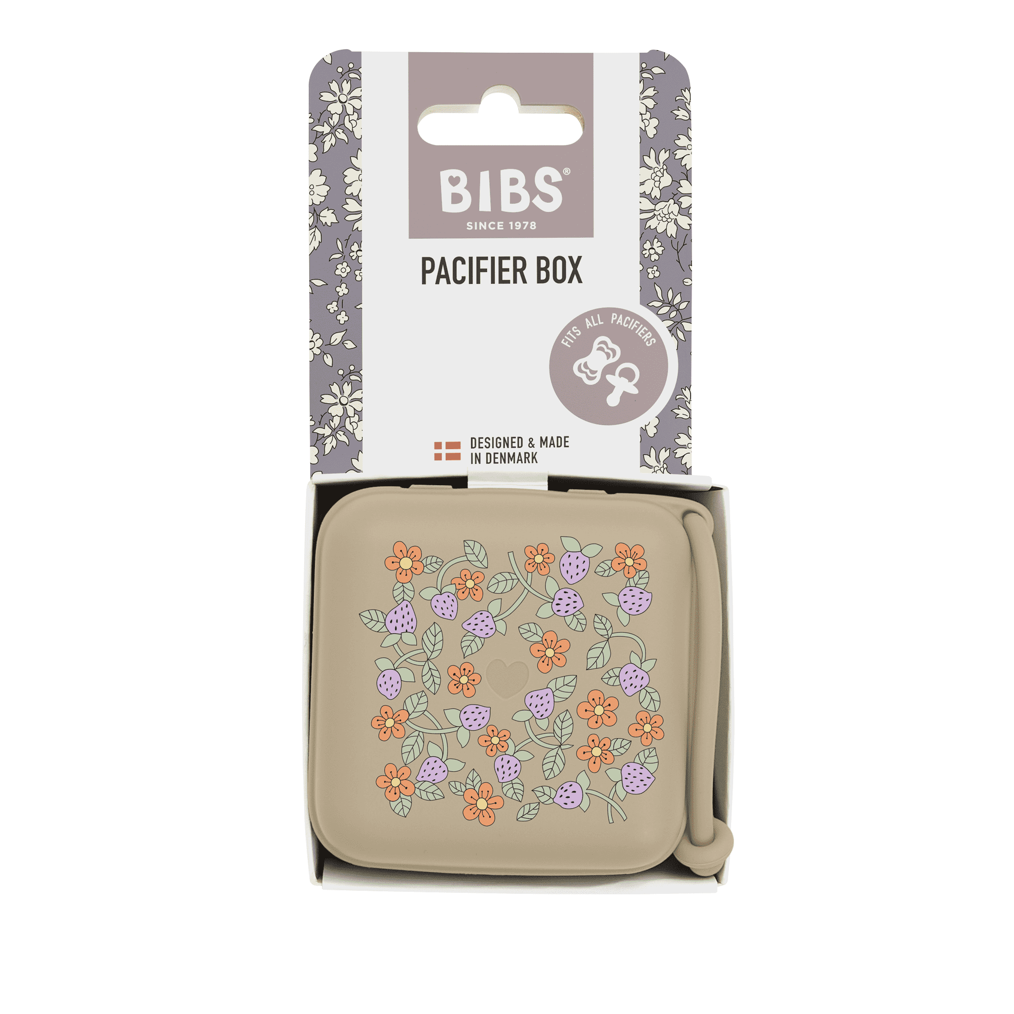 BIBS / LIBERTY SUTTEBOKS - JORDBÆR OG CREAM VANILLA