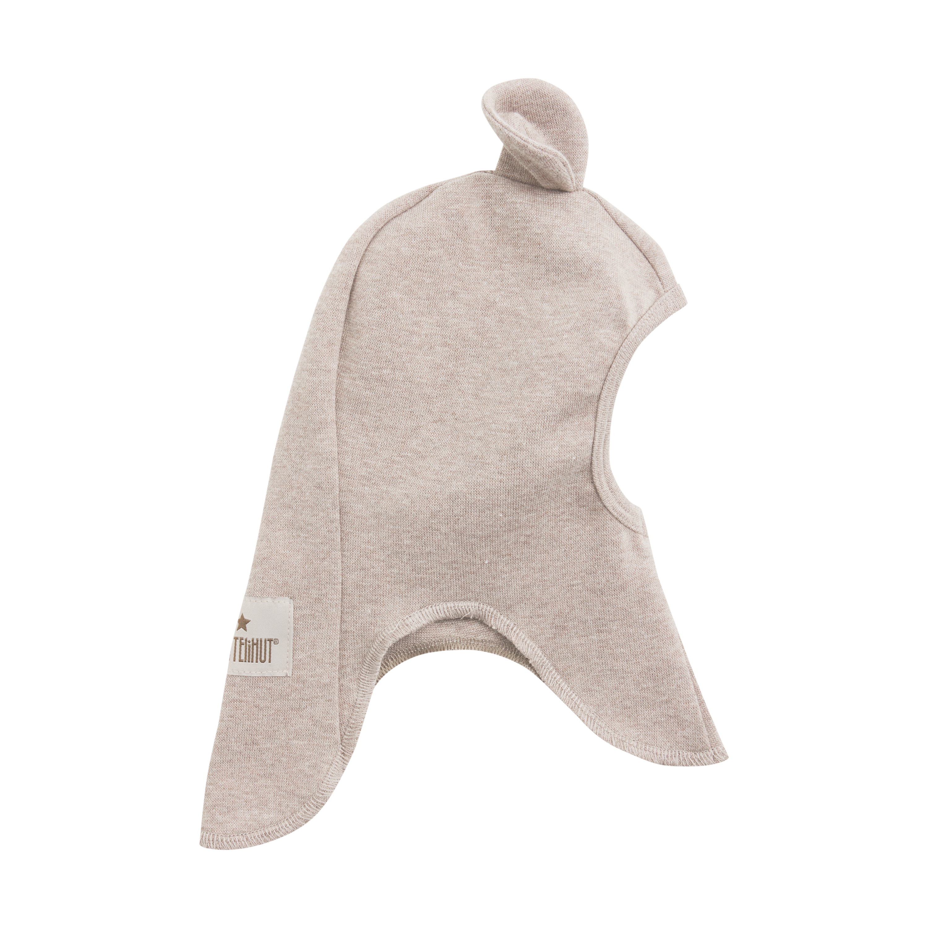 HUTTELIHUT / ELEFANTHUE MED ØRER I BOMULD - CAMEL MELANGE