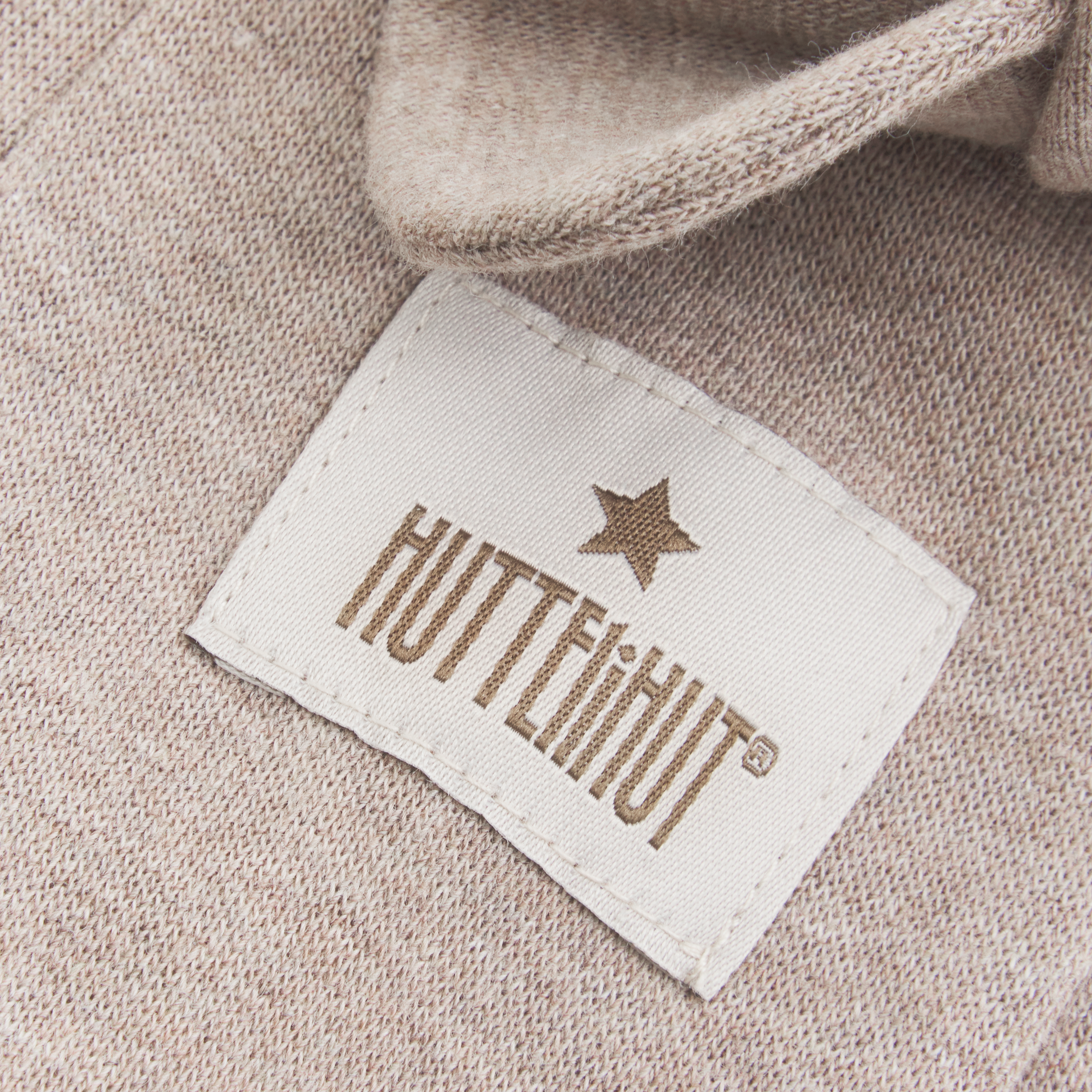 HUTTELIHUT / ELEFANTHUE MED ØRER I BOMULD - CAMEL MELANGE