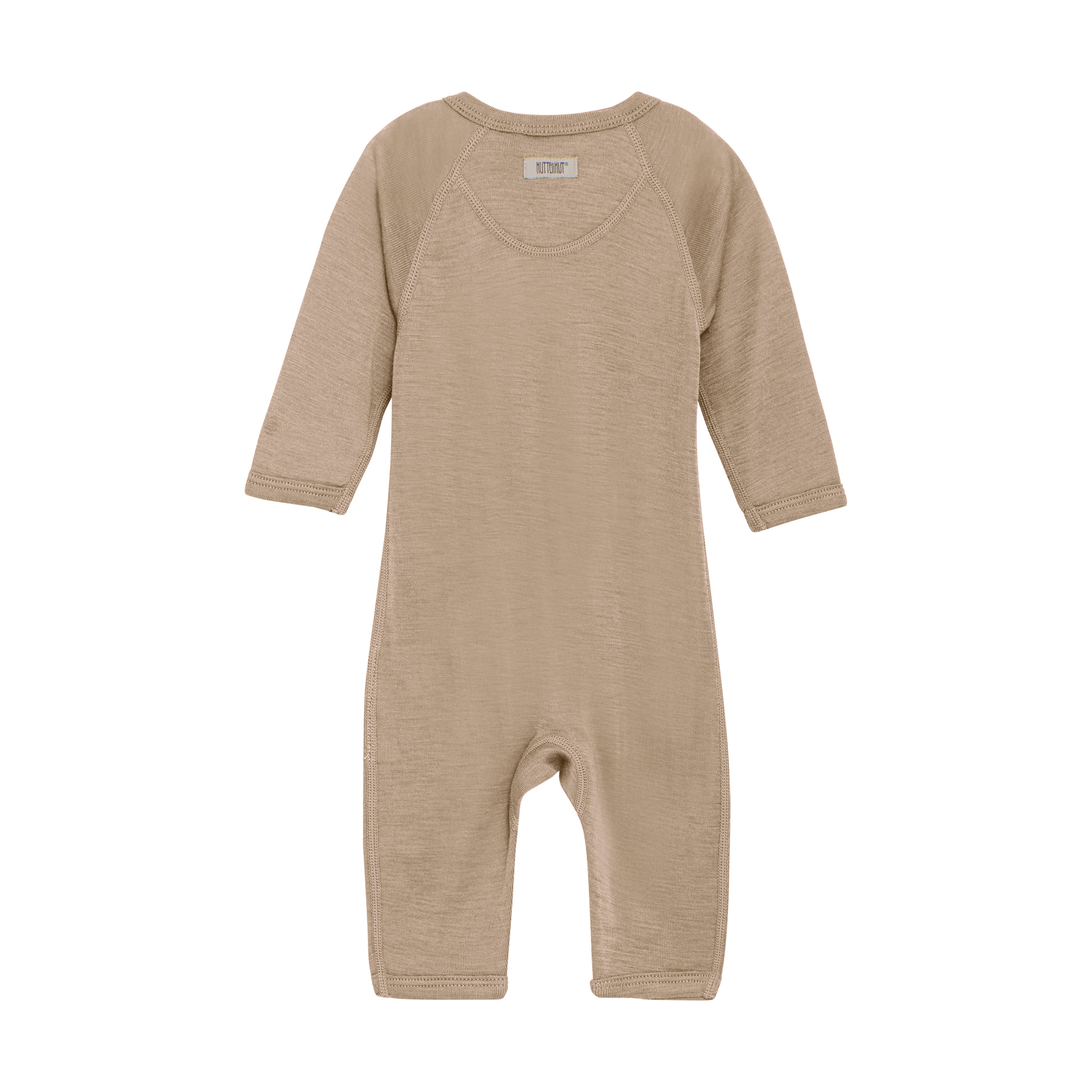 HUTTELIHUT / LANGÆRMET HELDDRAGT ULD/SILKE - LIGHT TAUPE