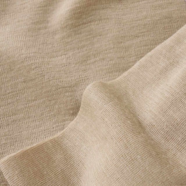 HUTTELIHUT / T-SHIRT LS ULD/SILKE - LIGHT TAUPE