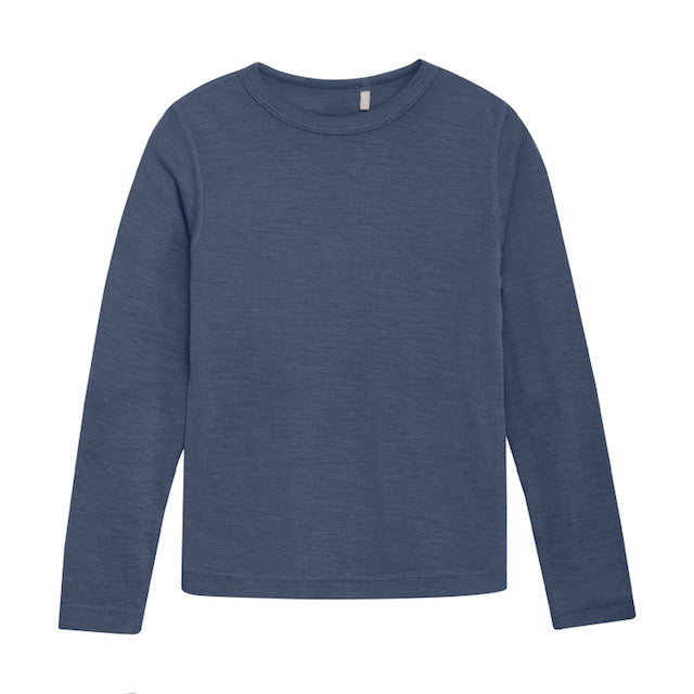 HUTTELIHUT / T-SHIRT LS ULD/SILKE - FOLKSTONE GRAY