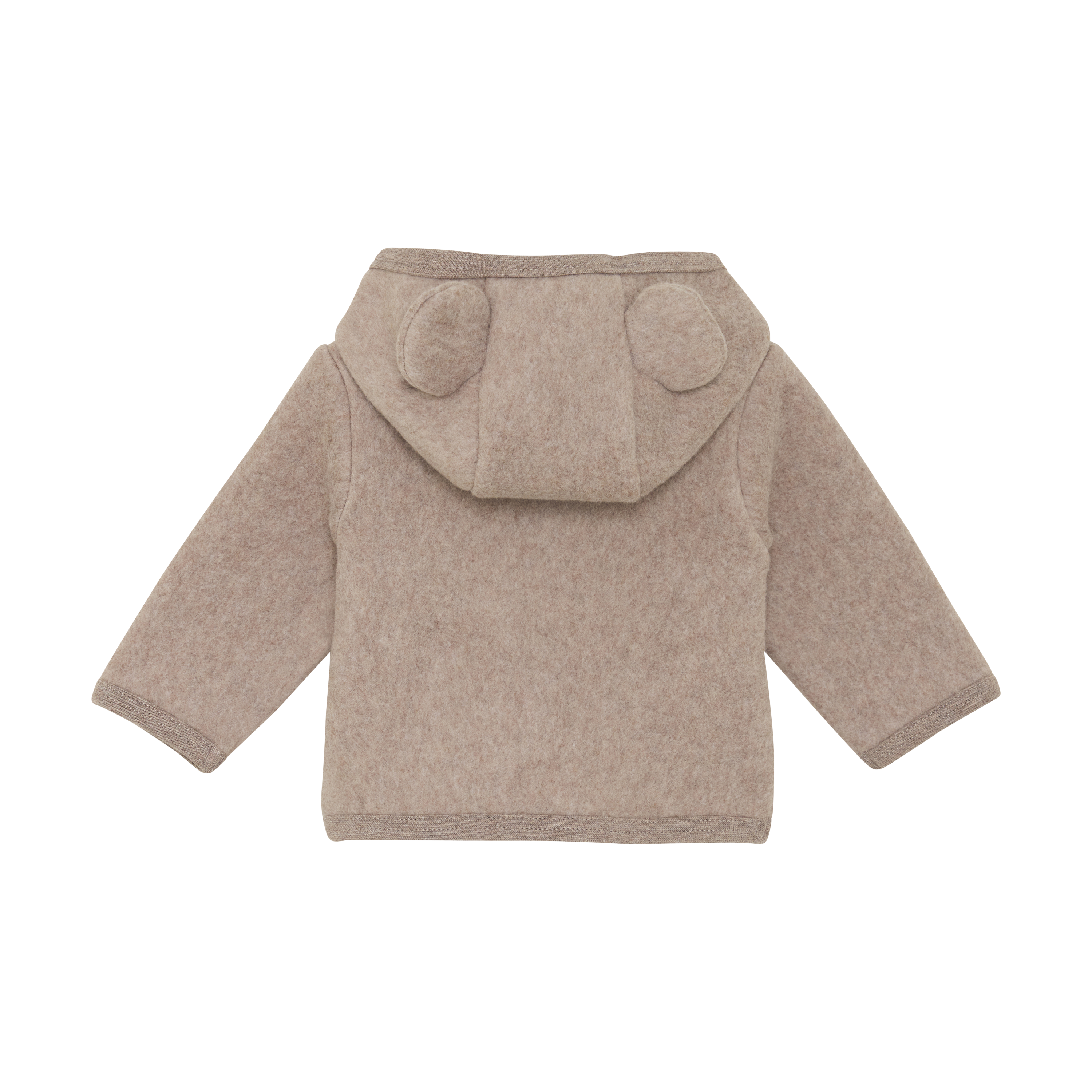 HUTTELIHUT / JAKKE MED BJØRNEØRER I BOMULDSFLEECE - SAVANNAH MELANGE