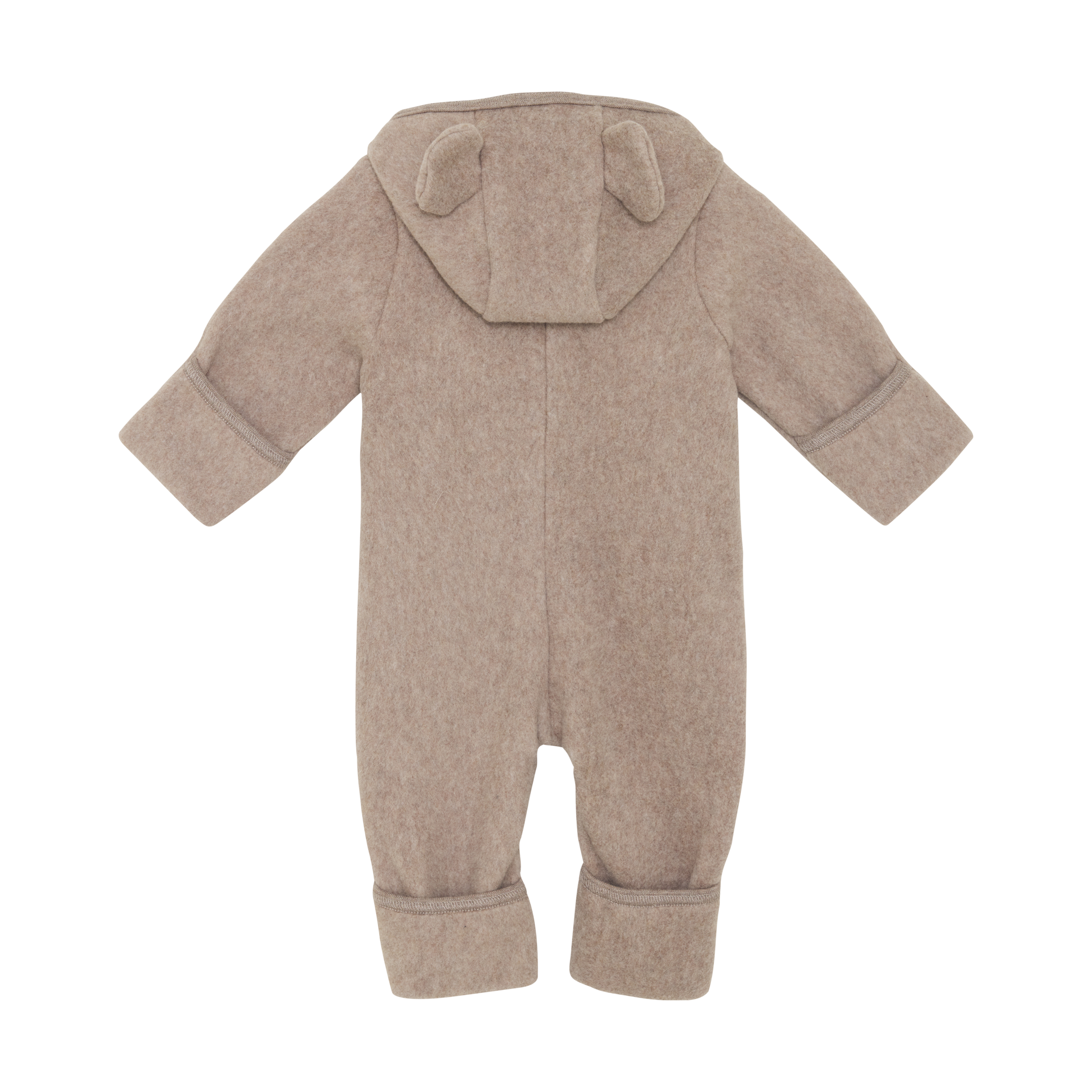 HUTTELIHUT / BOMULDSFLEECE KØREDRAGT MED ØRER - SAVANNAH MELANGE