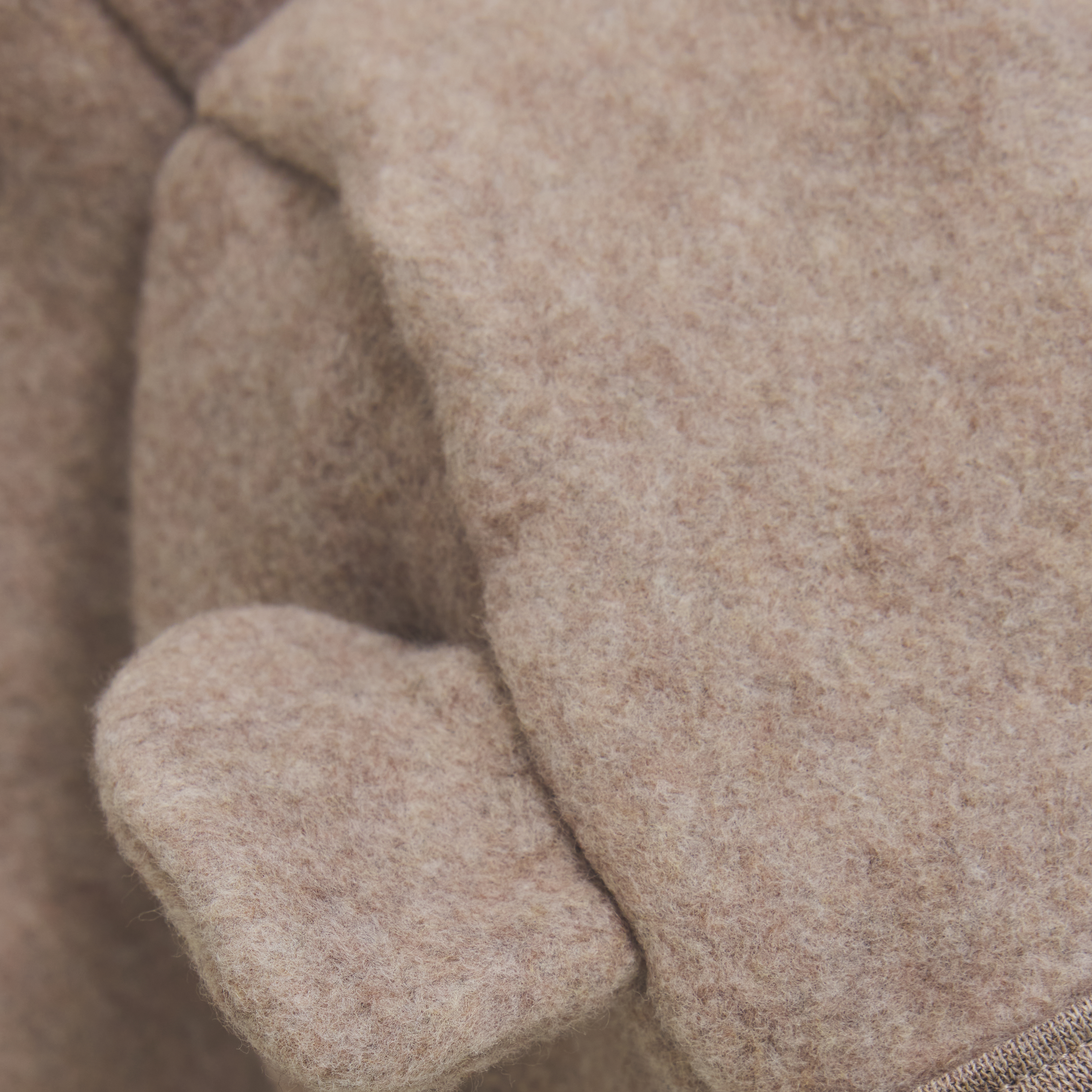 HUTTELIHUT / BOMULDSFLEECE KØREDRAGT MED ØRER - SAVANNAH MELANGE