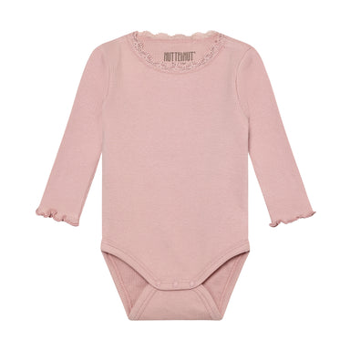 HUTTELIHUT / BODYSTOCKING LS RIB - PALE MAUVE - Mini Monde Copenhagen