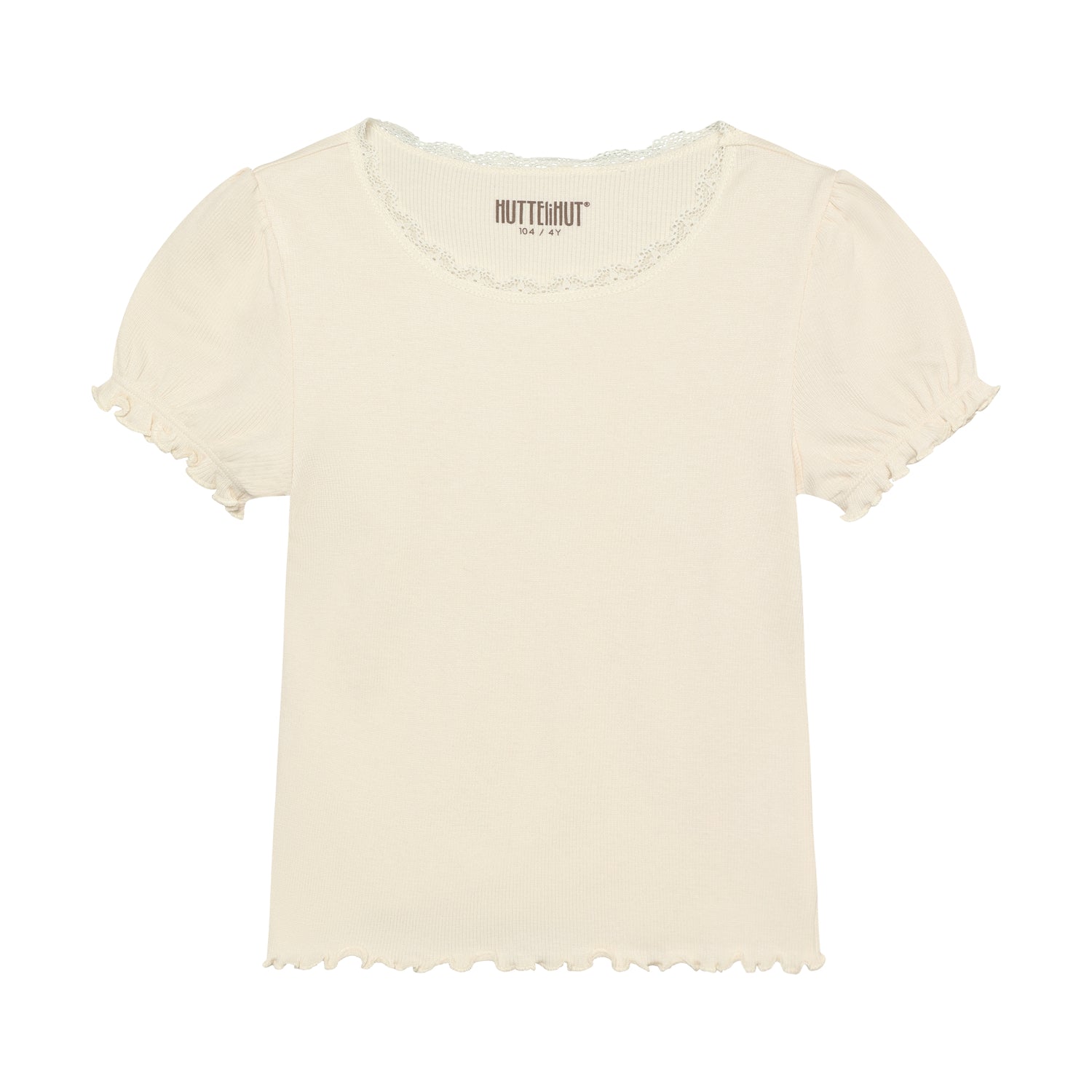 HUTTELIHUT / T-SHIRT SS RIB - ANTIQUE WHITE - Mini Monde Copenhagen