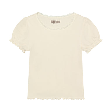 HUTTELIHUT / T-SHIRT SS RIB - ANTIQUE WHITE - Mini Monde Copenhagen