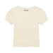 HUTTELIHUT / T-SHIRT SS RIB - ANTIQUE WHITE - Mini Monde Copenhagen