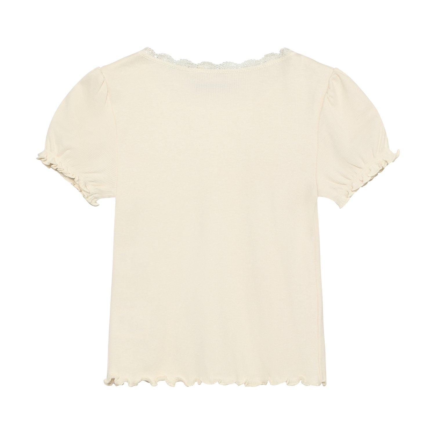 HUTTELIHUT / T-SHIRT SS RIB - ANTIQUE WHITE - Mini Monde Copenhagen