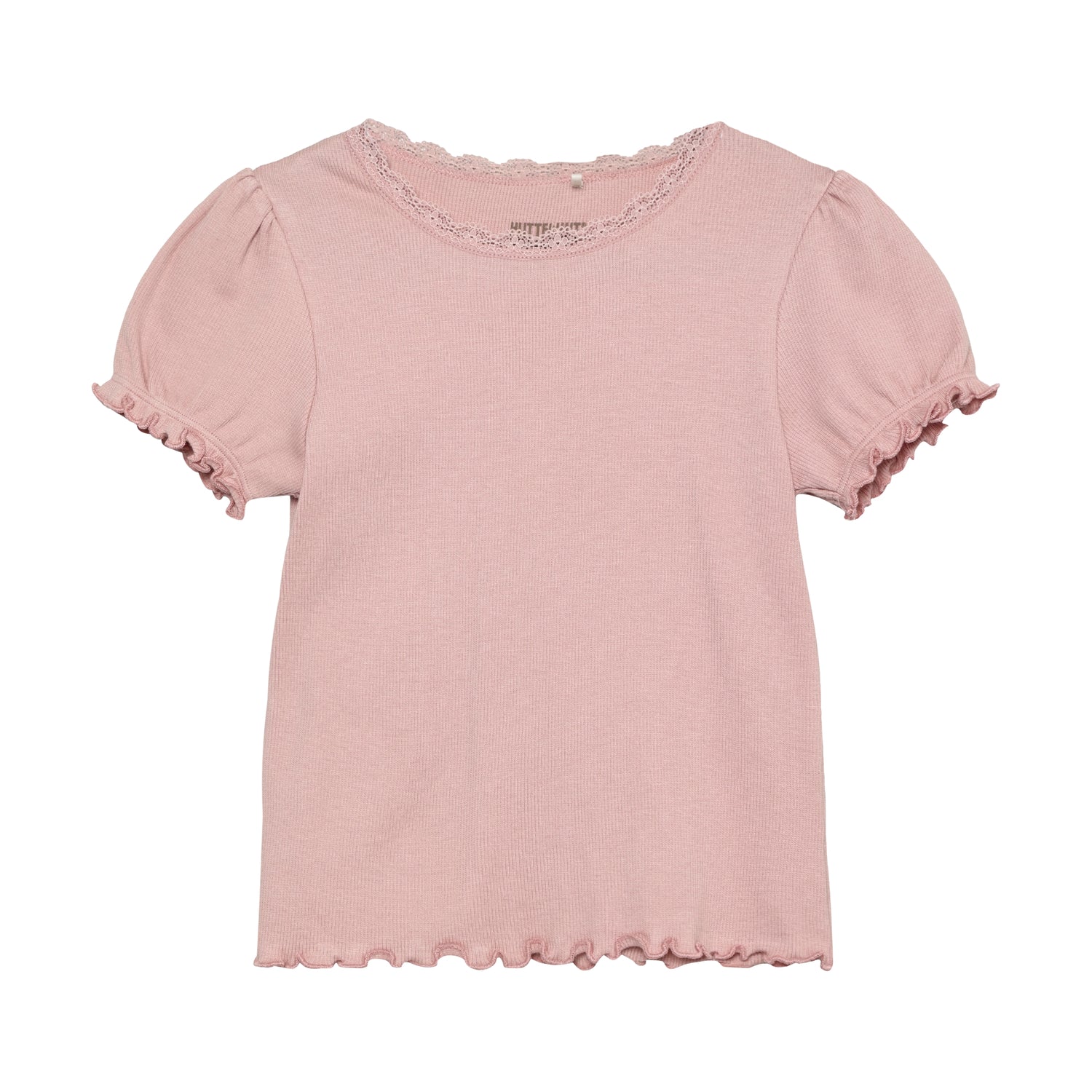 HUTTELIHUT / T-SHIRT SS RIB - PALE MAUVE - Mini Monde Copenhagen