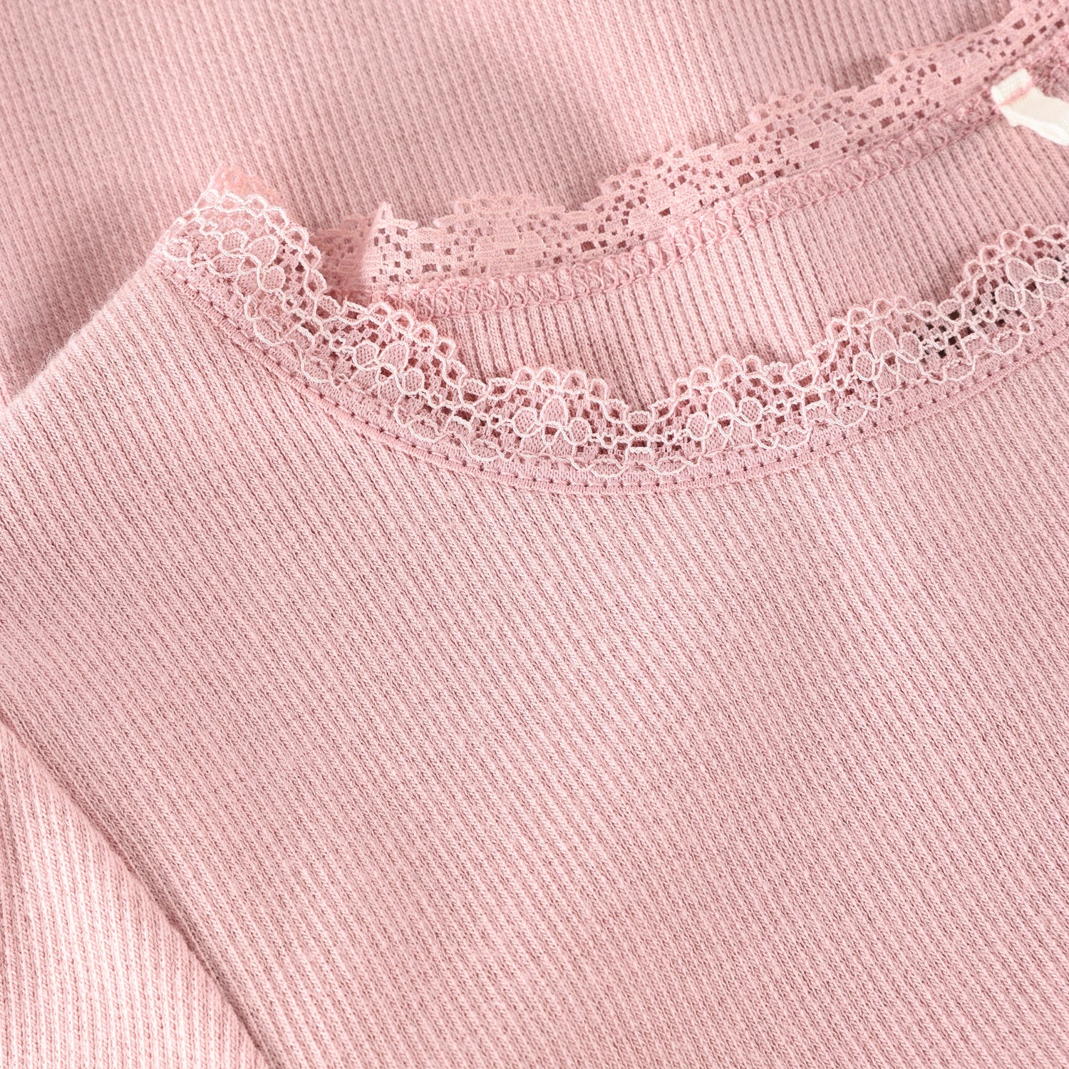 HUTTELIHUT / T-SHIRT SS RIB - PALE MAUVE - Mini Monde Copenhagen