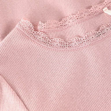 HUTTELIHUT / T-SHIRT SS RIB - PALE MAUVE - Mini Monde Copenhagen