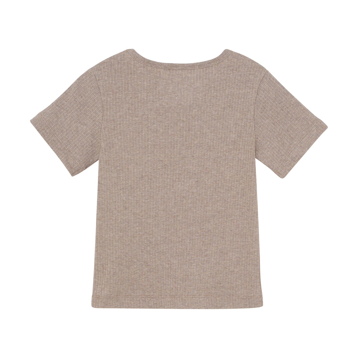 HUTTELIHUT / T-SHIRT SS RIB - WHITE PEPPER MELANGE - Mini Monde Copenhagen