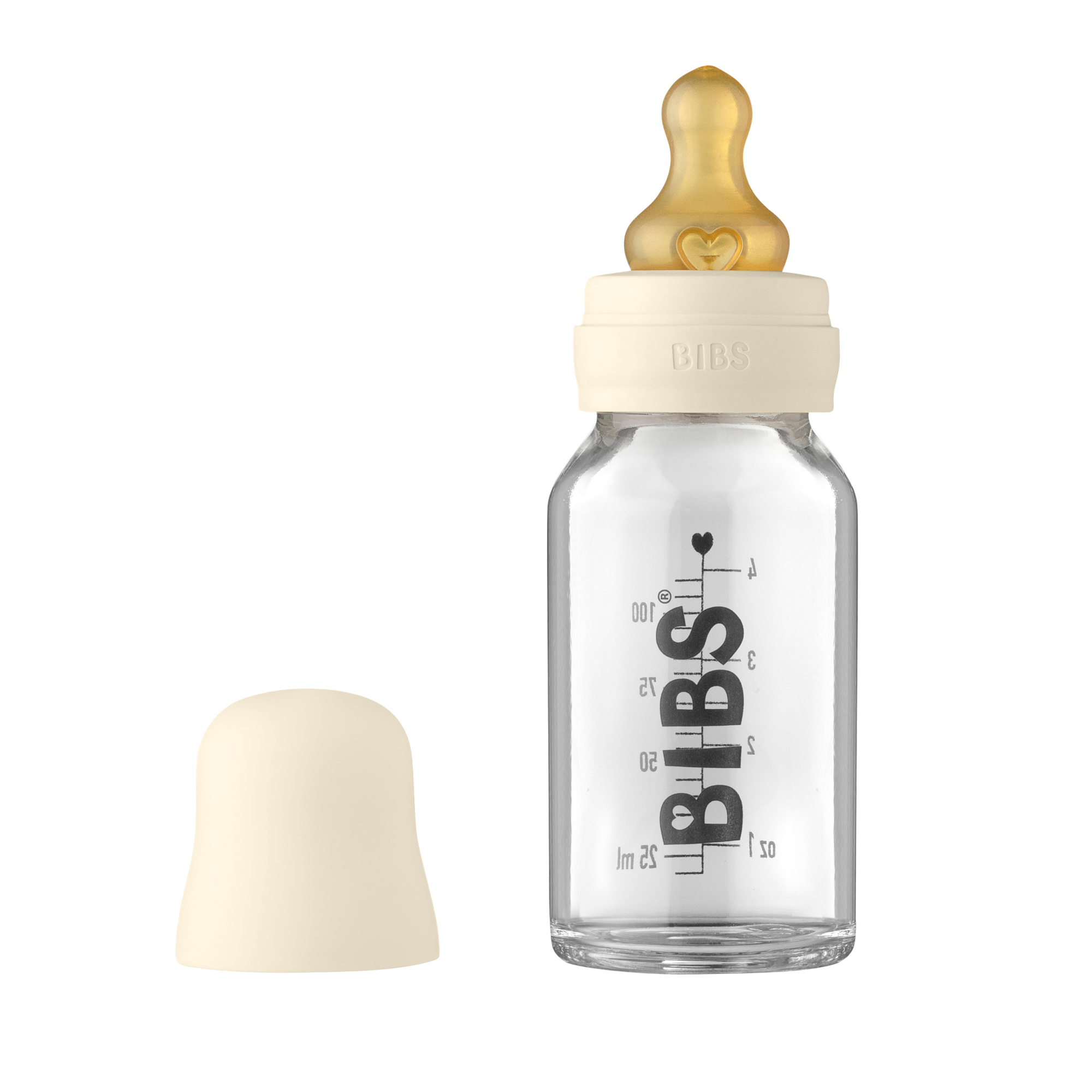 BIBS / GLAS SUTTEFLASKE 110 ML - IVORY