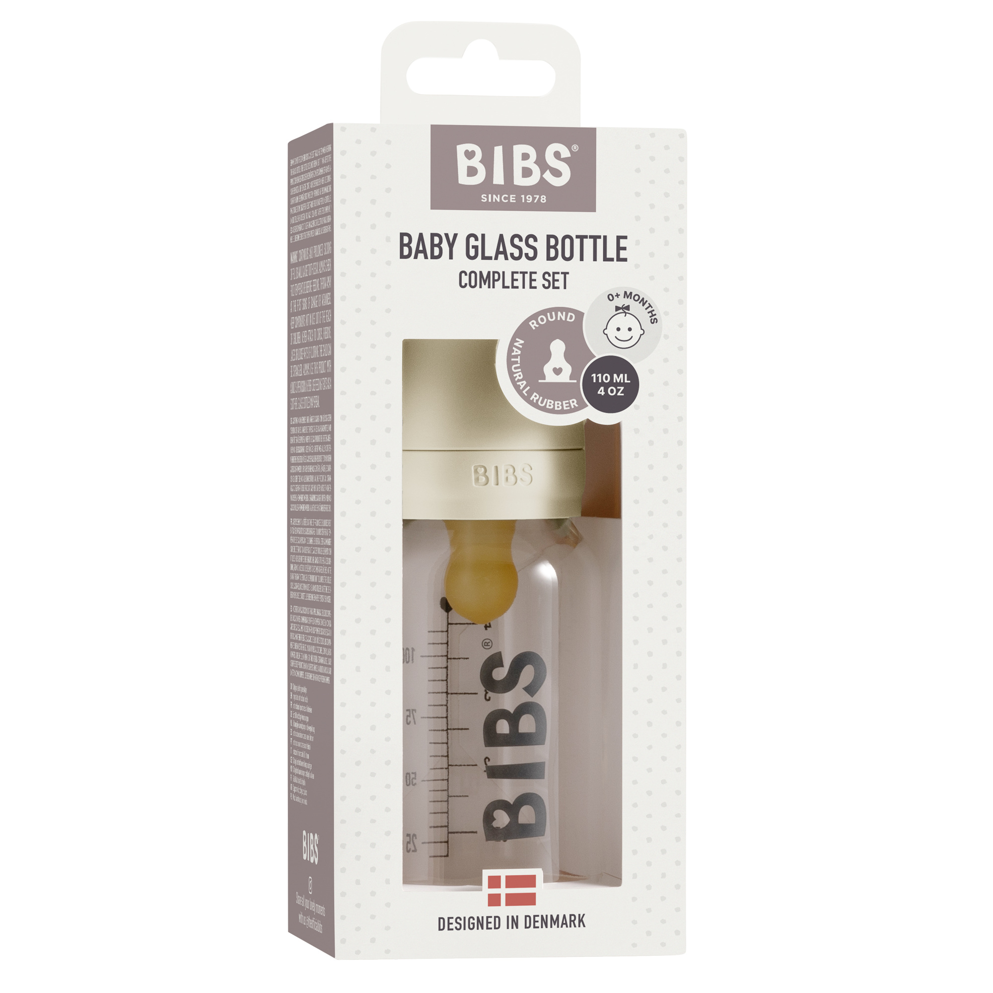 BIBS / GLAS SUTTEFLASKE 110 ML - IVORY