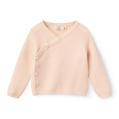 COPENHAGEN COLORS / BABY CROSS-OVER CARDIGAN - SOFT PINK - Mini Monde Copenhagen