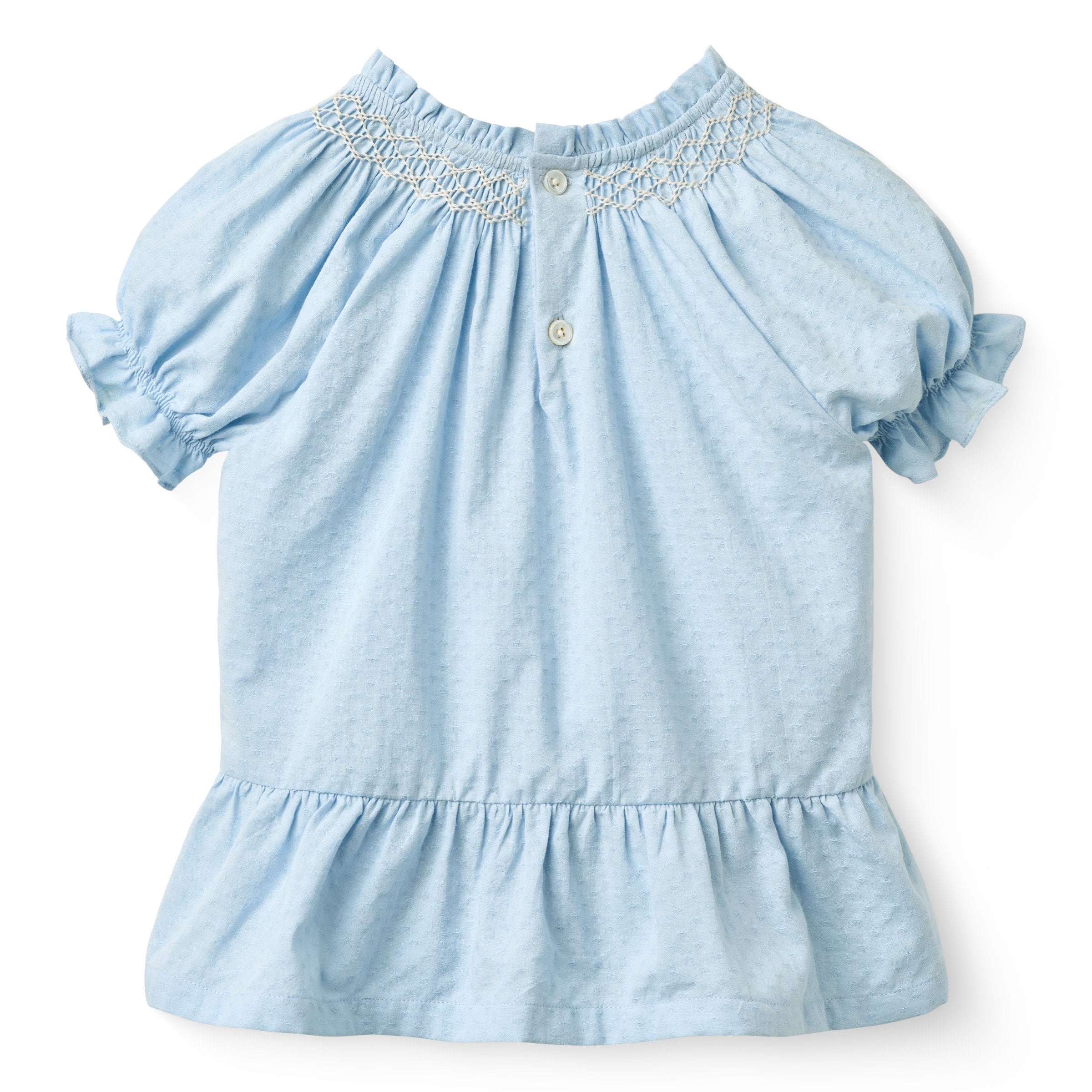 COPENHAGEN COLORS / BLUSE MED BRODERI - LT. BLUE COMB. - Mini Monde Copenhagen