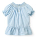 COPENHAGEN COLORS / BLUSE MED BRODERI - LT. BLUE COMB. - Mini Monde Copenhagen