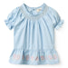 COPENHAGEN COLORS / BLUSE MED BRODERI - LT. BLUE COMB. - Mini Monde Copenhagen