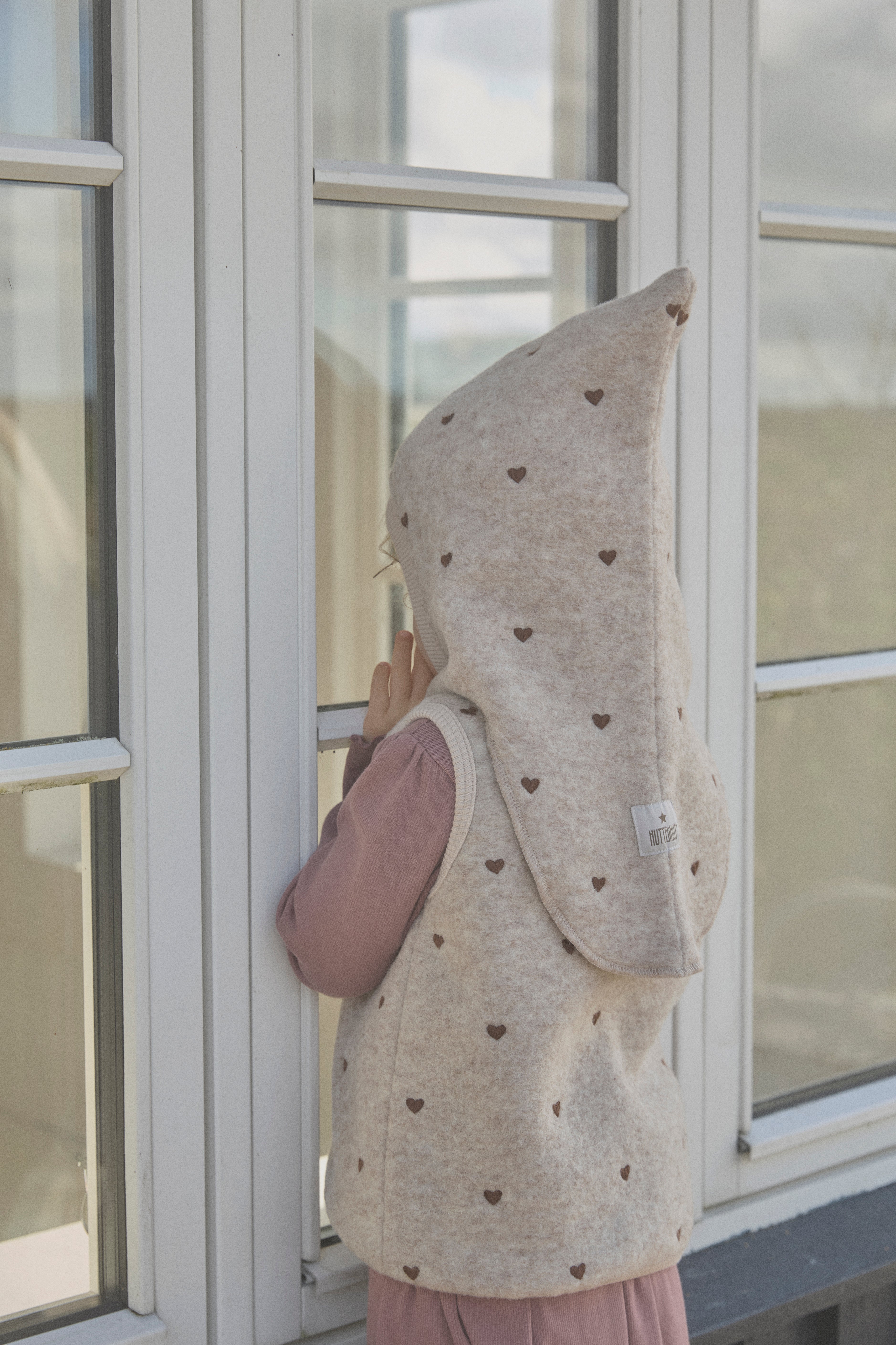 HUTTEliHUT / ELEFANTHUE MED BRODERI I ULD MED VELOURFOR - SAND MELANGE