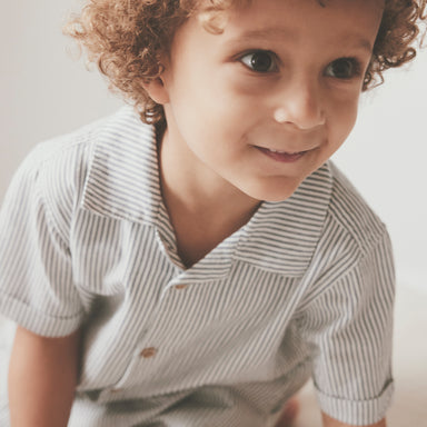 HUTTELIHUT / SKJORTE SS YD STRIPE - BERING SEA - Mini Monde Copenhagen