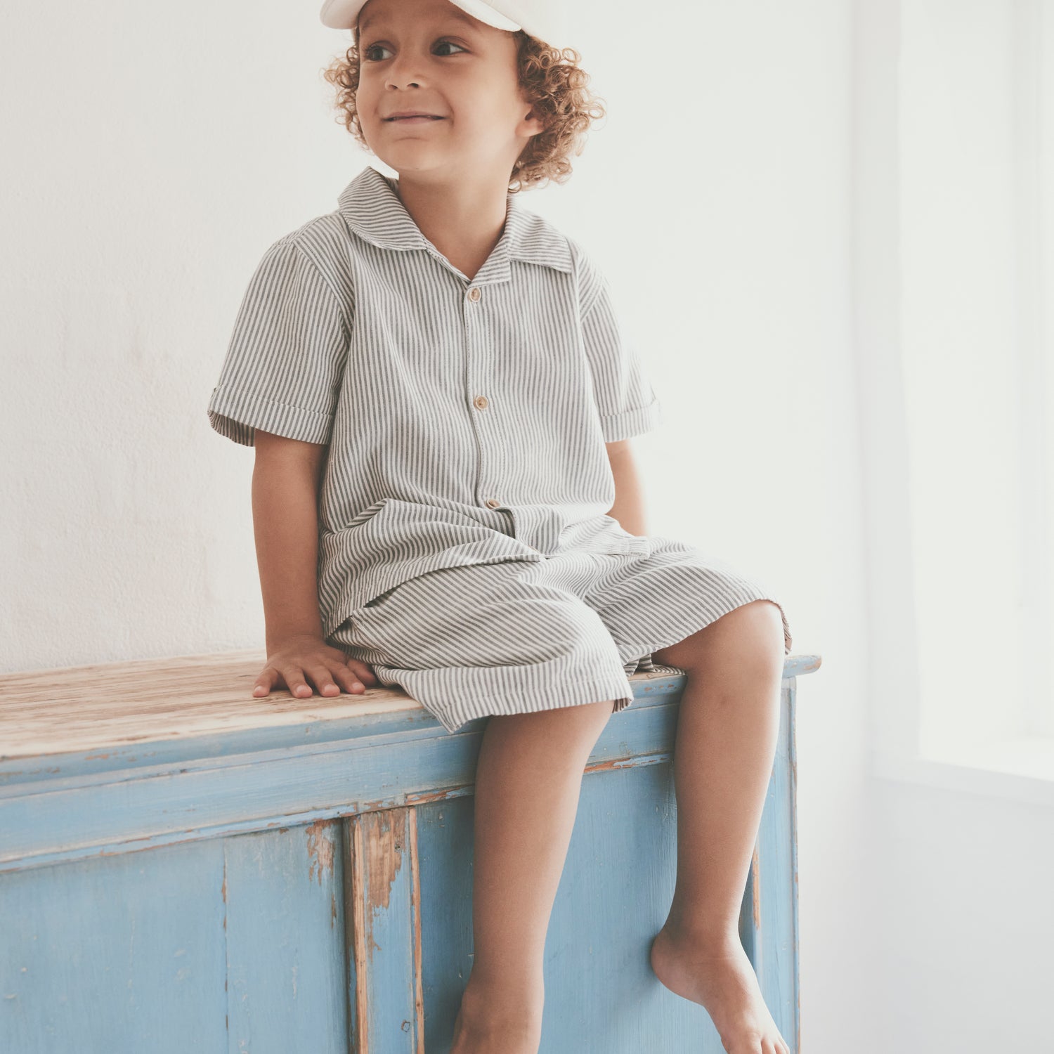 HUTTELIHUT / SHORTS YD STRIPE - BERING SEA - Mini Monde Copenhagen