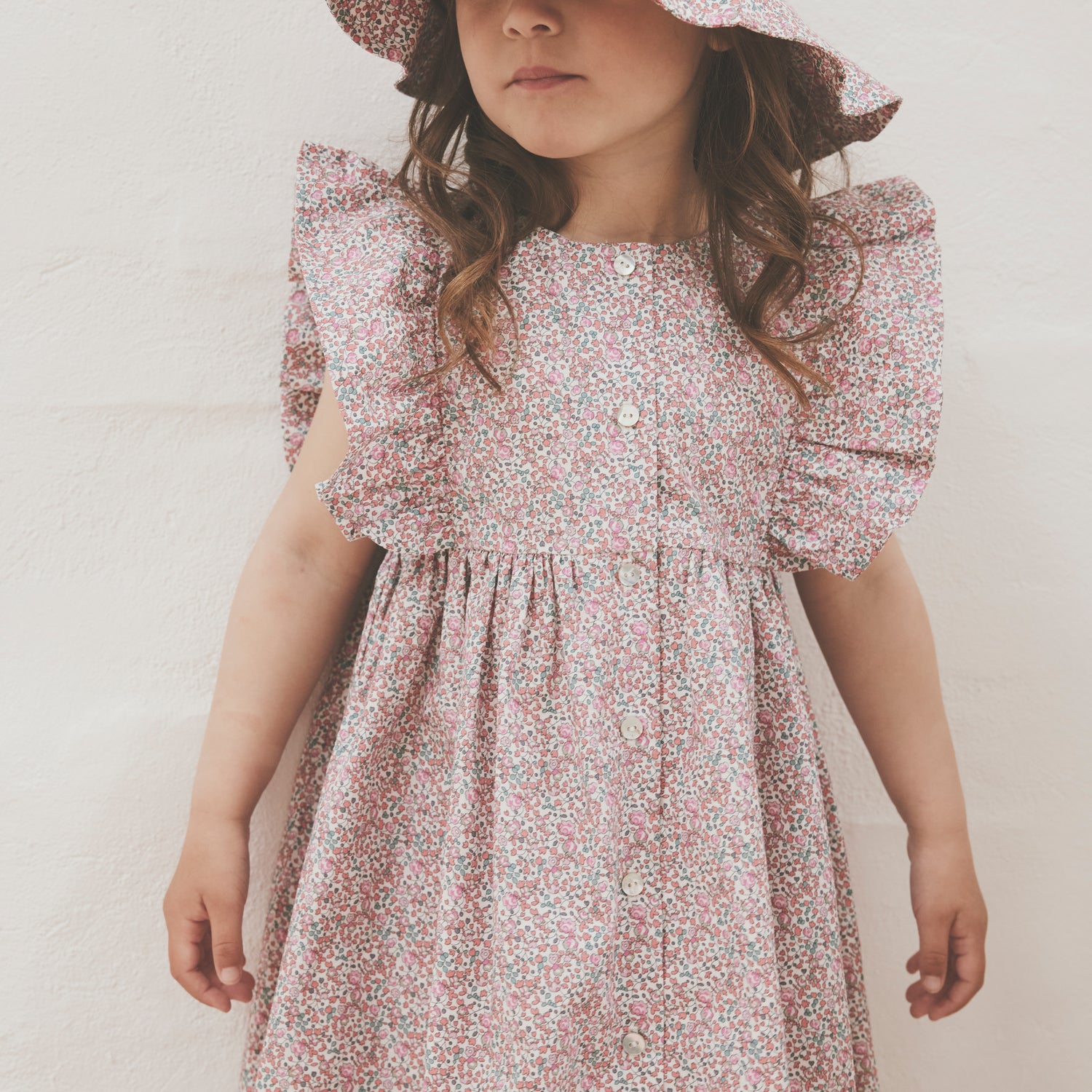 HUTTELIHUT / KJOLE I LIBERTY FABRIC - PLUMERIA - Mini Monde Copenhagen