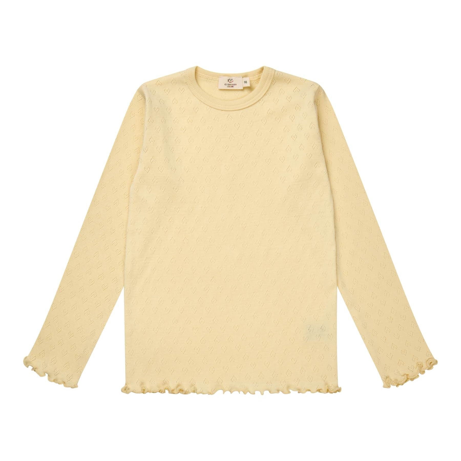COPENHAGEN COLORS / POINTELLE HEART BLUSE - LT. YELLOW - Mini Monde Copenhagen