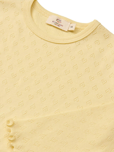 COPENHAGEN COLORS / POINTELLE HEART BLUSE - LT. YELLOW - Mini Monde Copenhagen