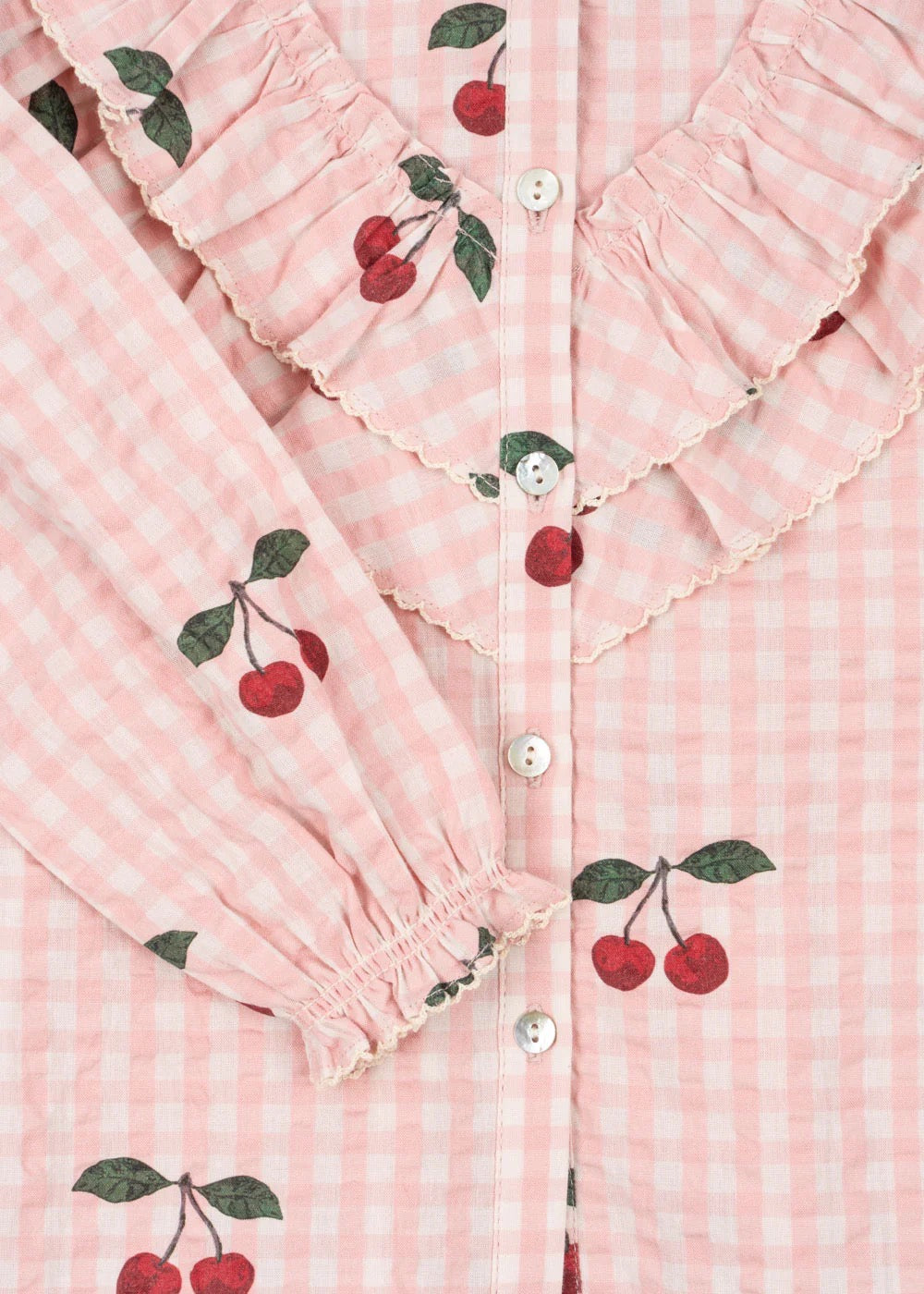 KONGES SLØJD / KIM FRILL BLUSE - CHERRY CHECK