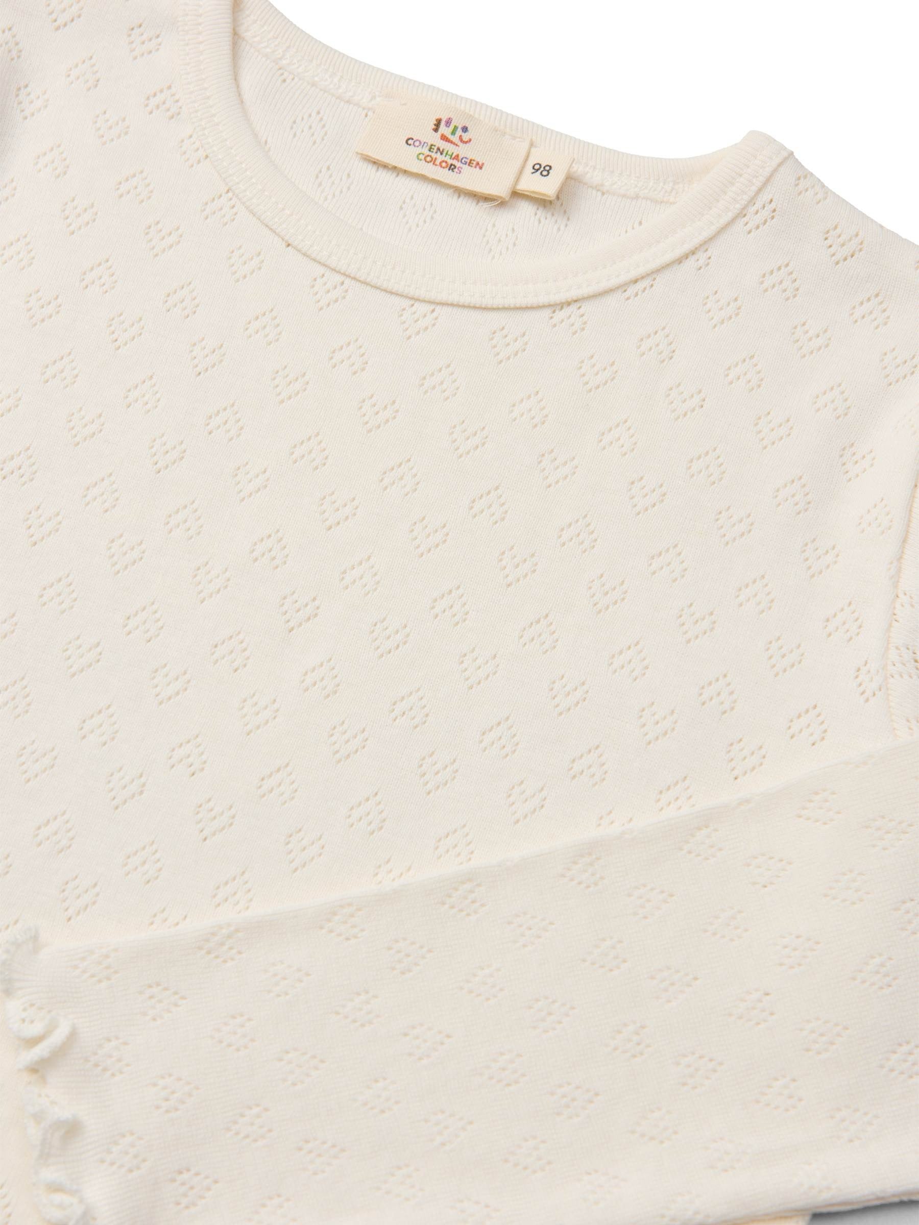 COPENHAGEN COLORS / POINTELLE HEART BLUSE - CREAM - Mini Monde Copenhagen