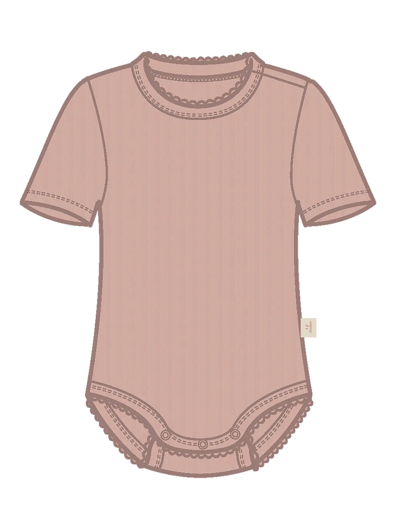 LIL' ATELIER / RACHEL SS BODYSTOCKING - MISTY ROSE