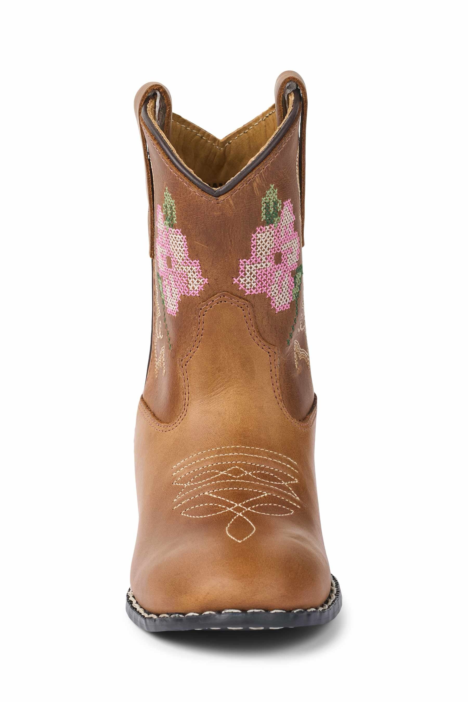 COPENHAGEN COLORS / LIMITED COWBOY BOOT LOW – BROWN FLOWER - Mini Monde Copenhagen
