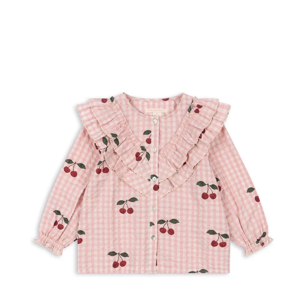 KONGES SLØJD / KIM FRILL BLUSE - CHERRY CHECK