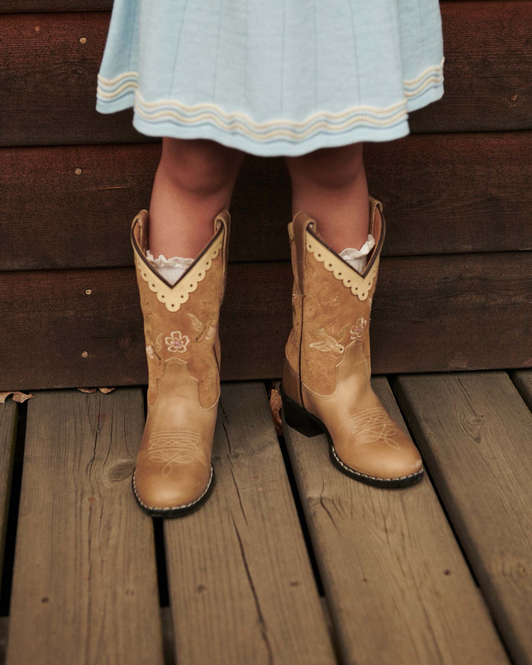 COPENHAGEN COLORS / LIMITED COWBOY BOOTS HIGH - BEIGE SUEDE - Mini Monde Copenhagen
