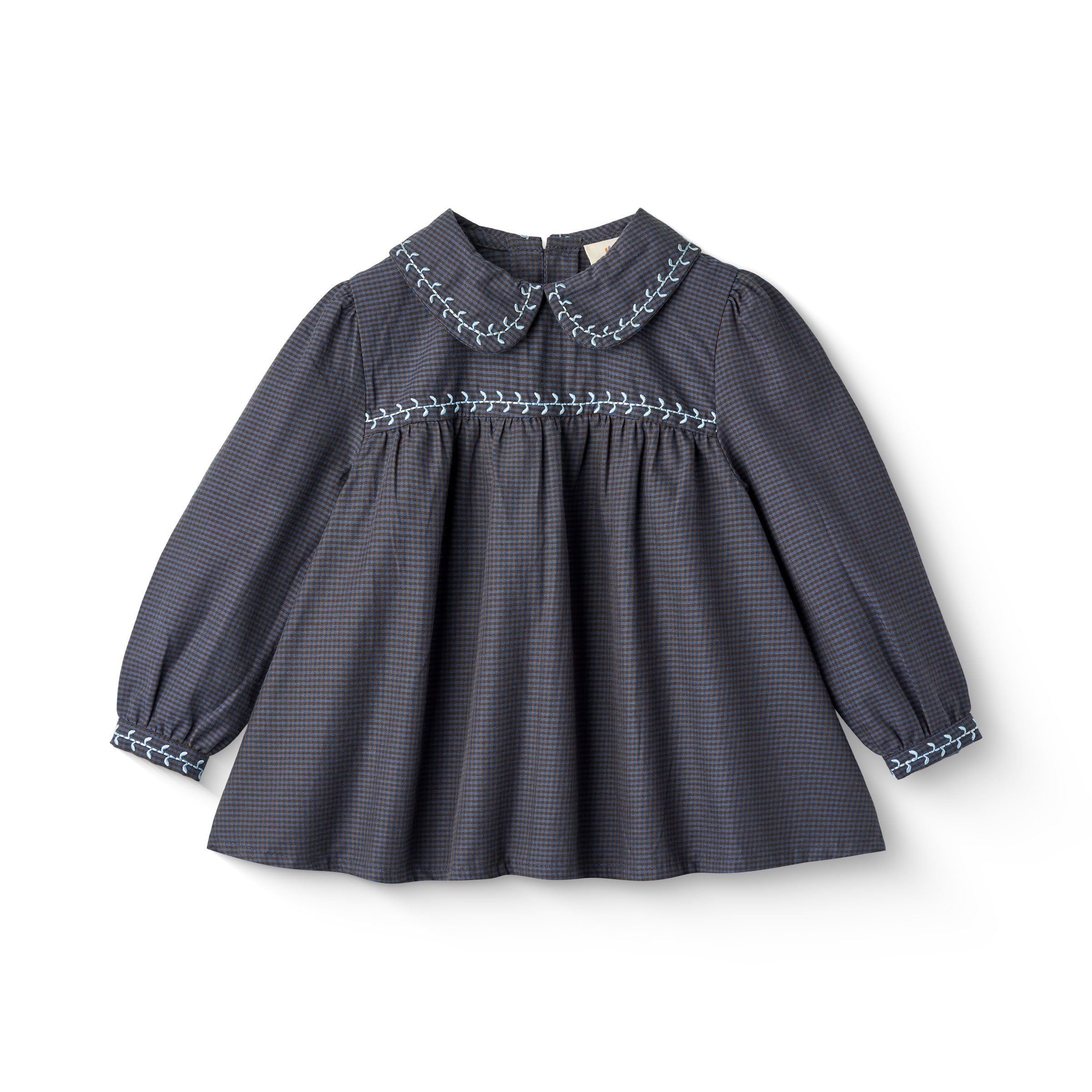 COPENHAGEN COLORS / SJORTE MED TERN OG BRODERI - BROWN BLUE CHECK